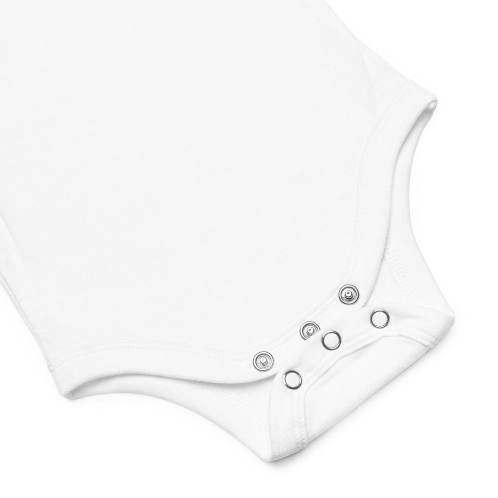 Iconic Heart Baby Onesie – White & Pink Embroidery