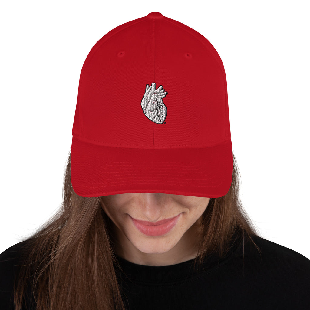 Iconic Heart Structured Twill Cap - White & Black Embroidery