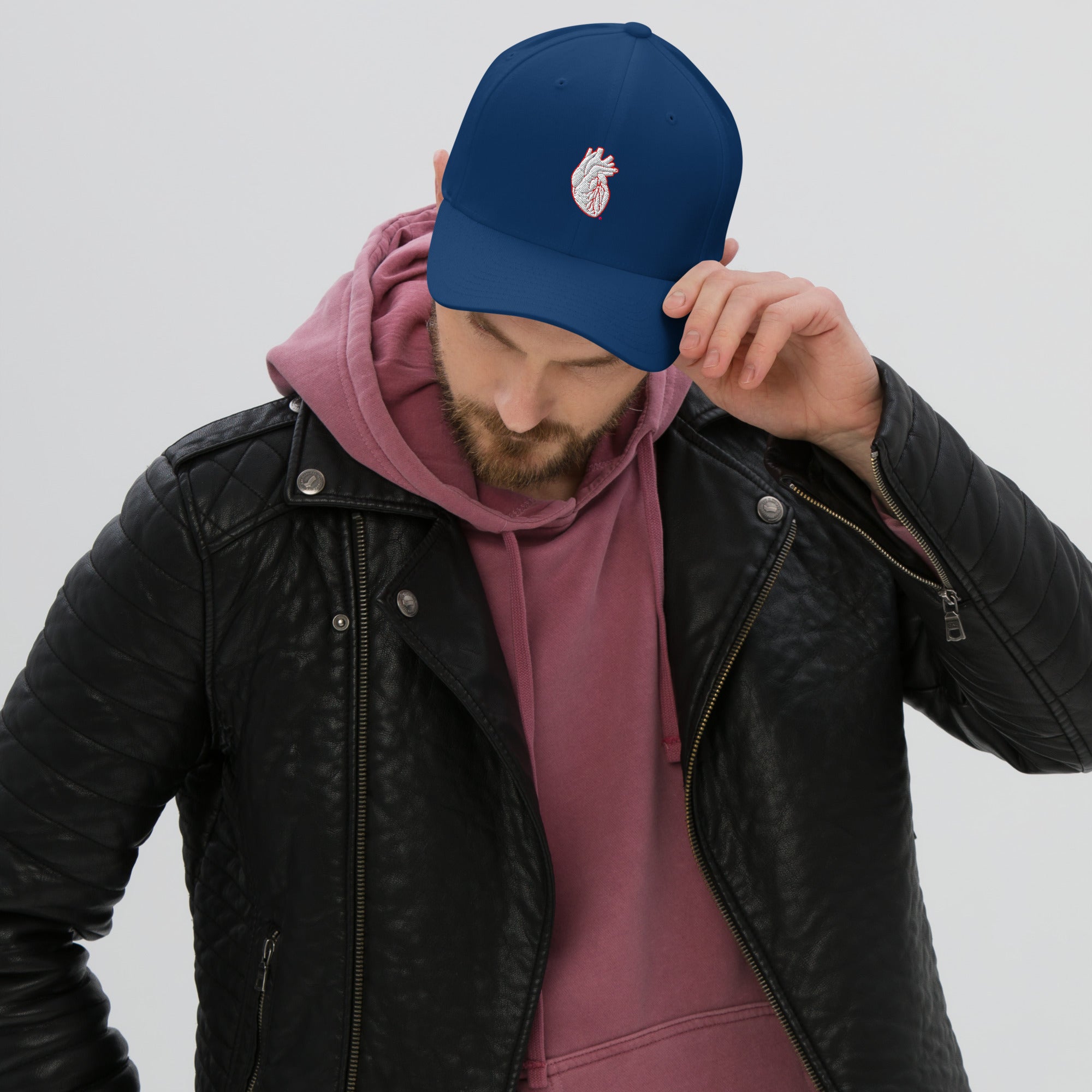 Iconic Heart Structured Twill Cap - White & Red Embroidery