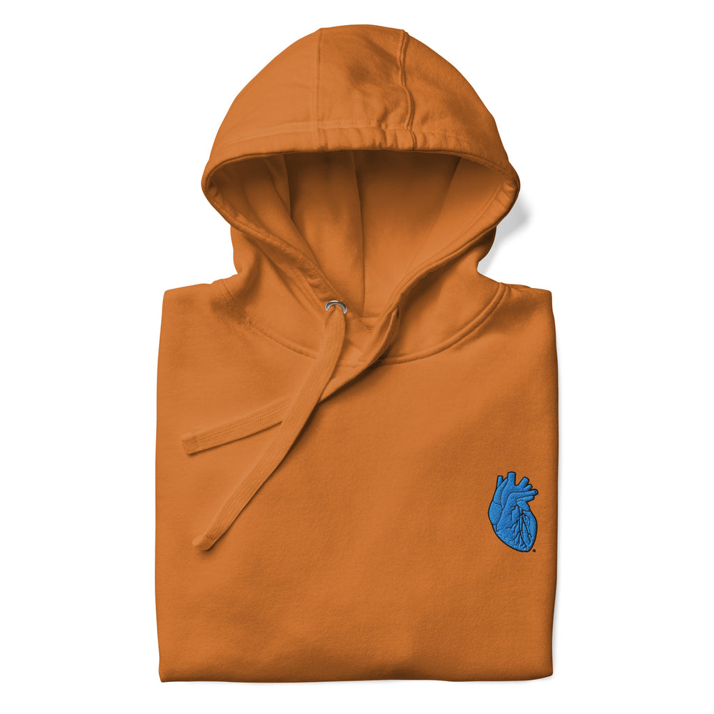 Iconic Heart Hoodie - Blue & Black Embroidery