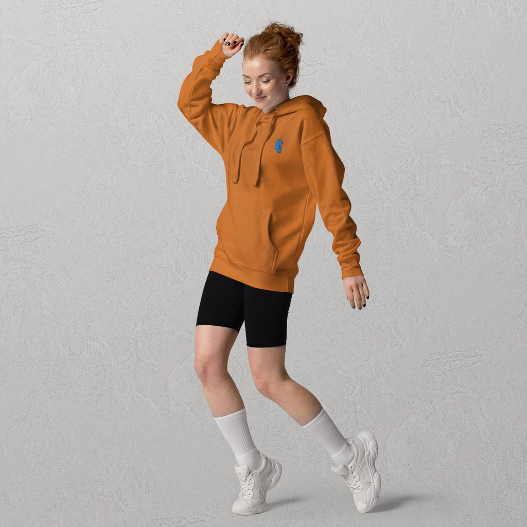 Iconic Heart Hoodie - Blue & Black Embroidery