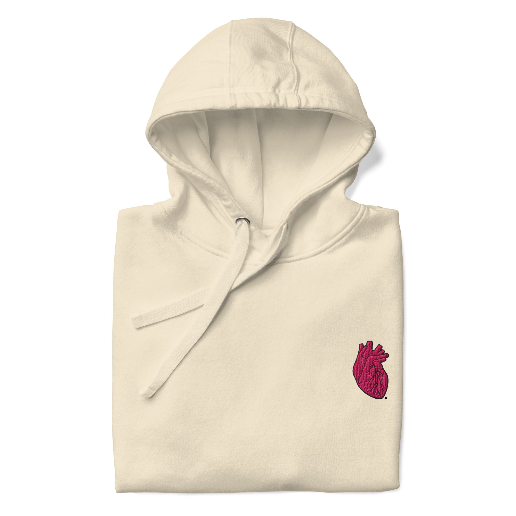 Iconic Heart Unisex Hoodie - Premium Fit - Pink & Black Embroidery