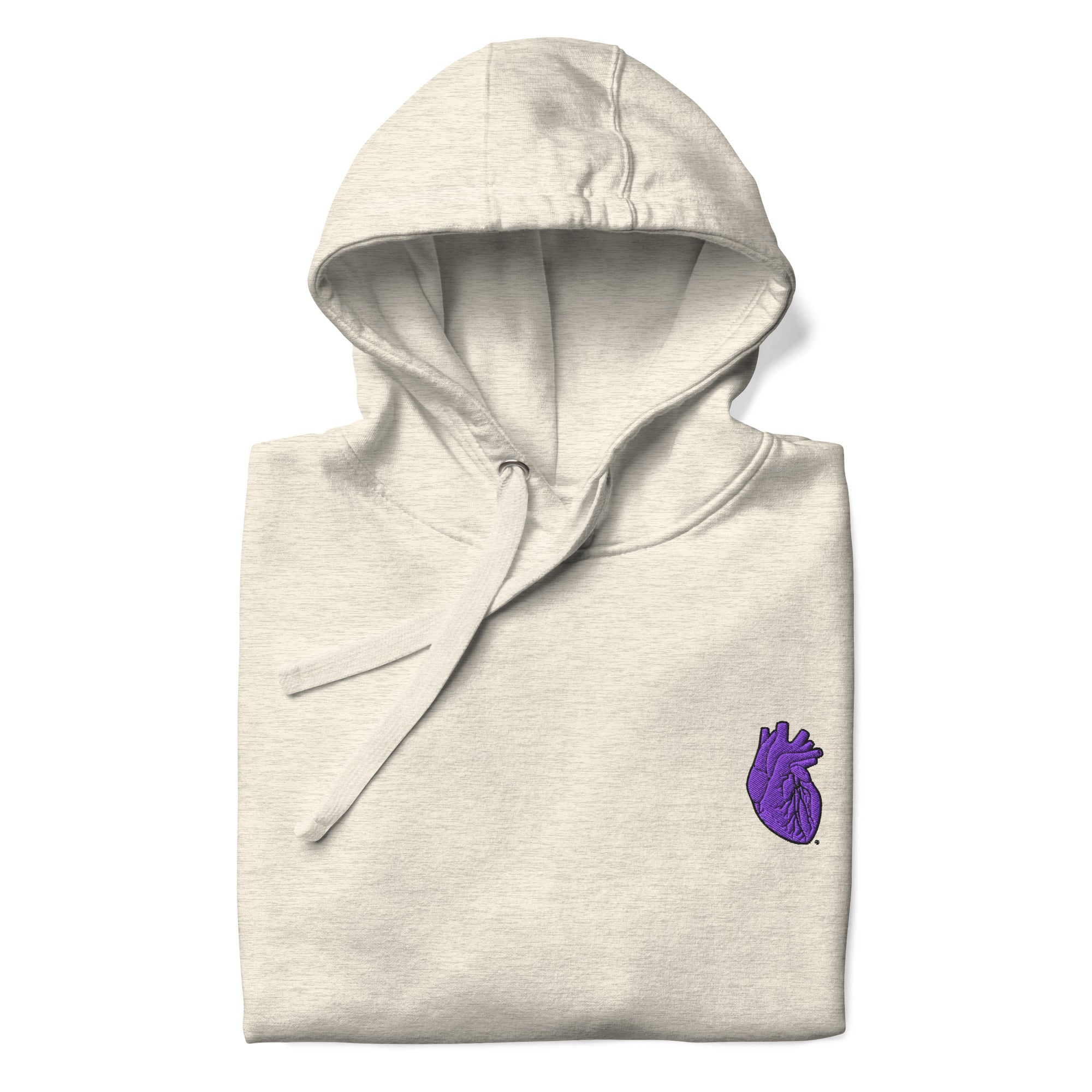 Iconic Heart Hoodie - Purple & Black Embroidery