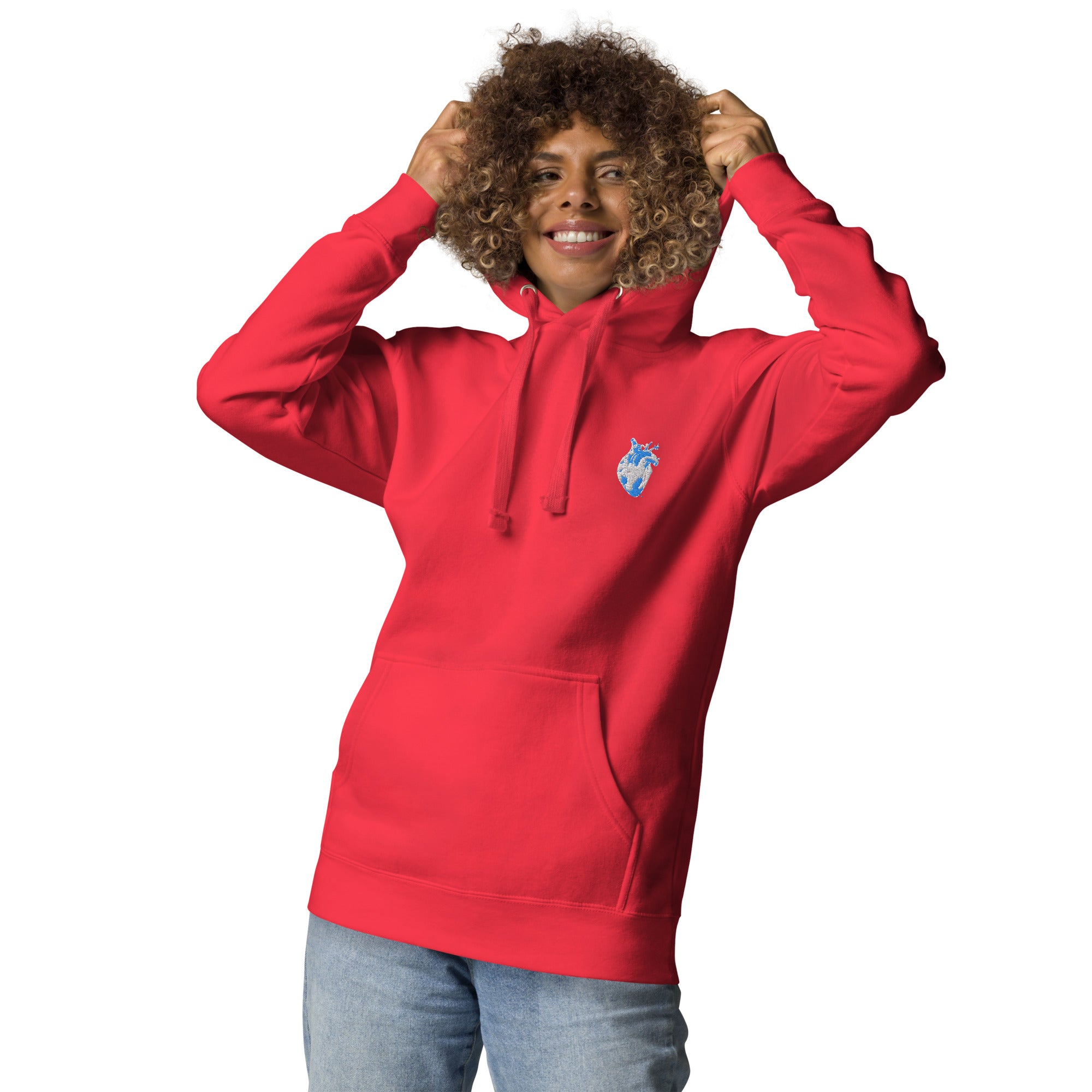 Atomic Heart Hoodie - Blue & White Embroidery