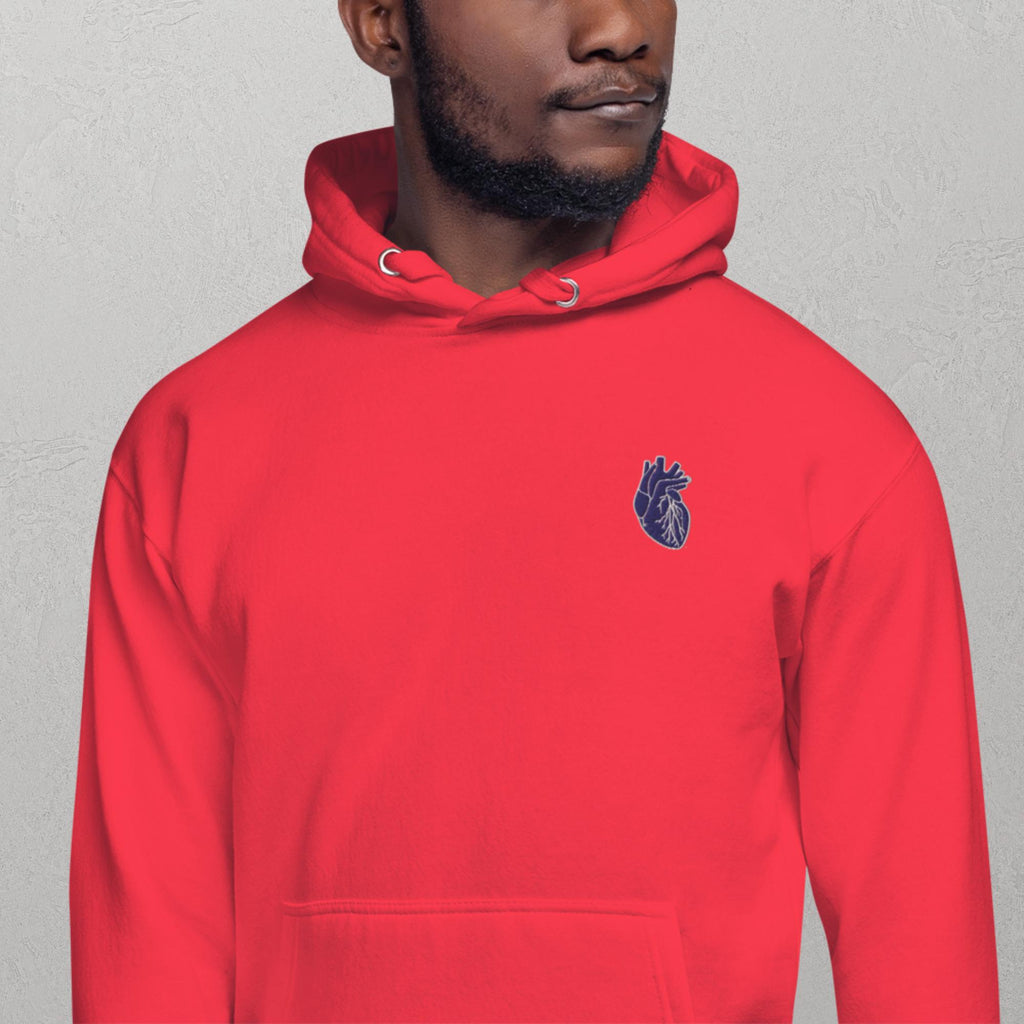 Iconic Heart Hoodie - Navy & White Embroidery