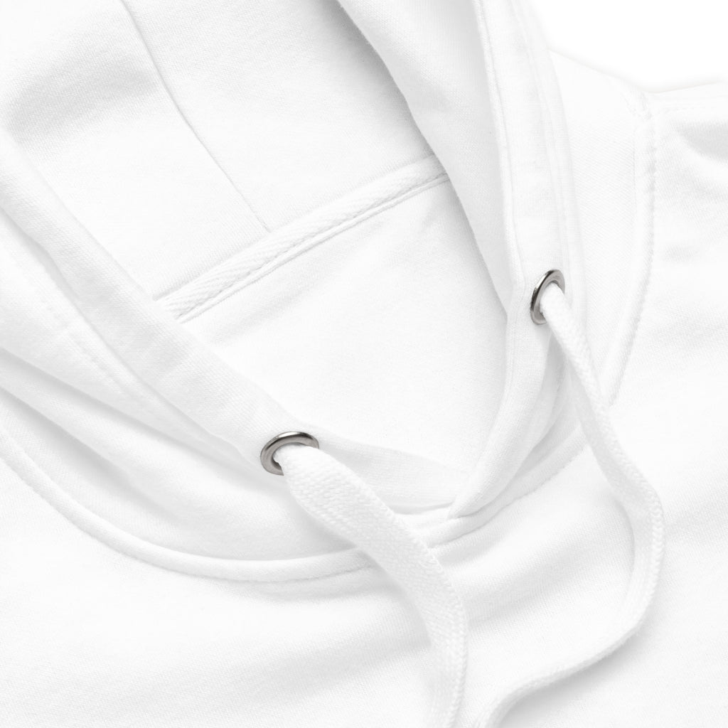 Iconic Heart Hoodie - White & Brown Embroidery