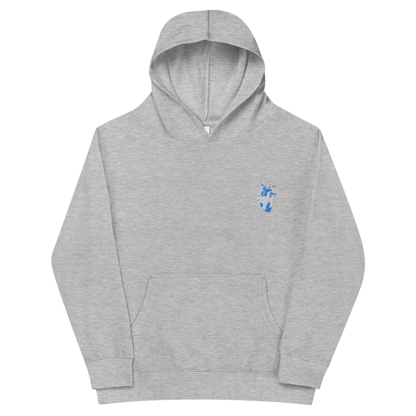 Embroidered White&Blue Heart #2 Kids fleece hoodie