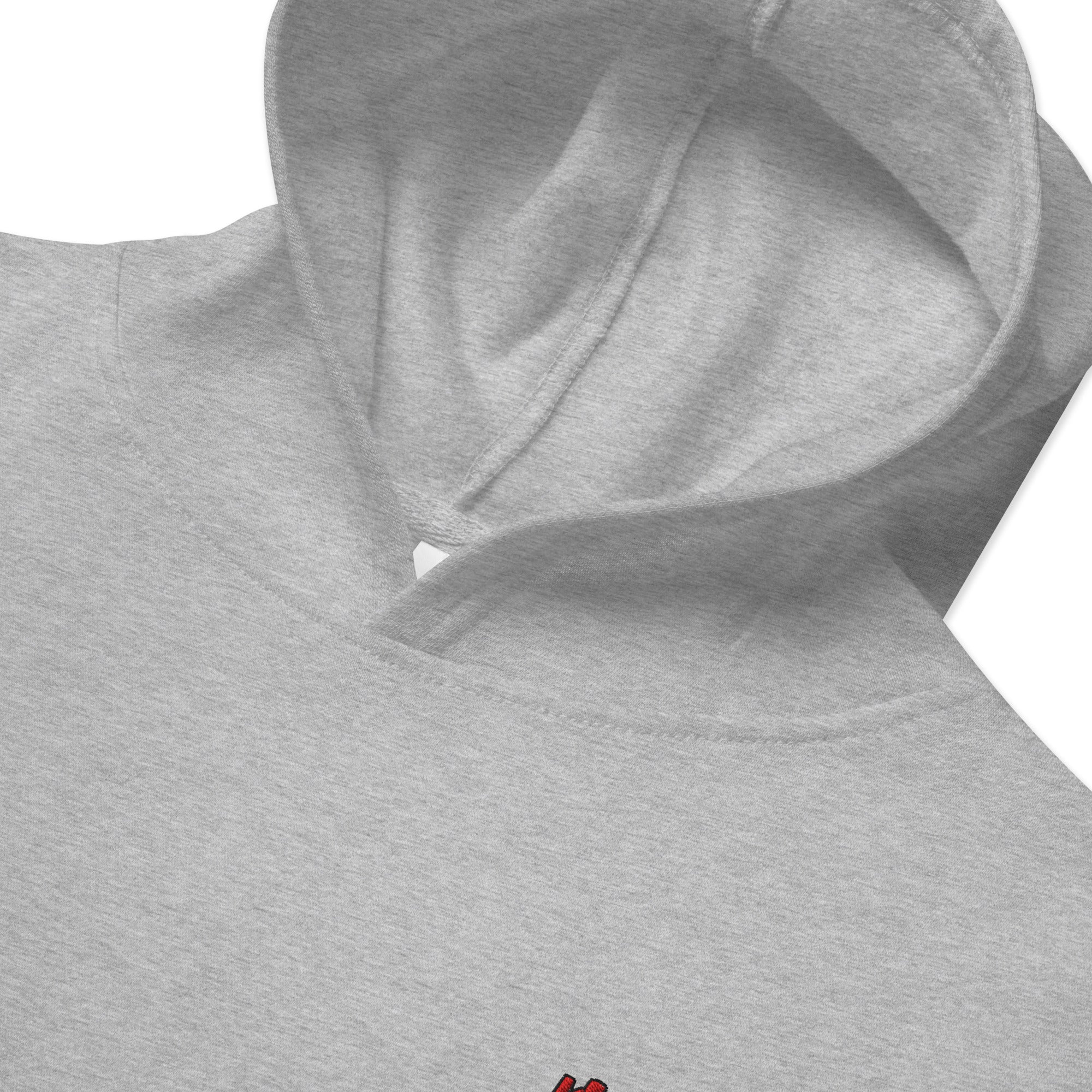Iconic Heart KIDS fleece Hoodie - Red & Black Embroidery
