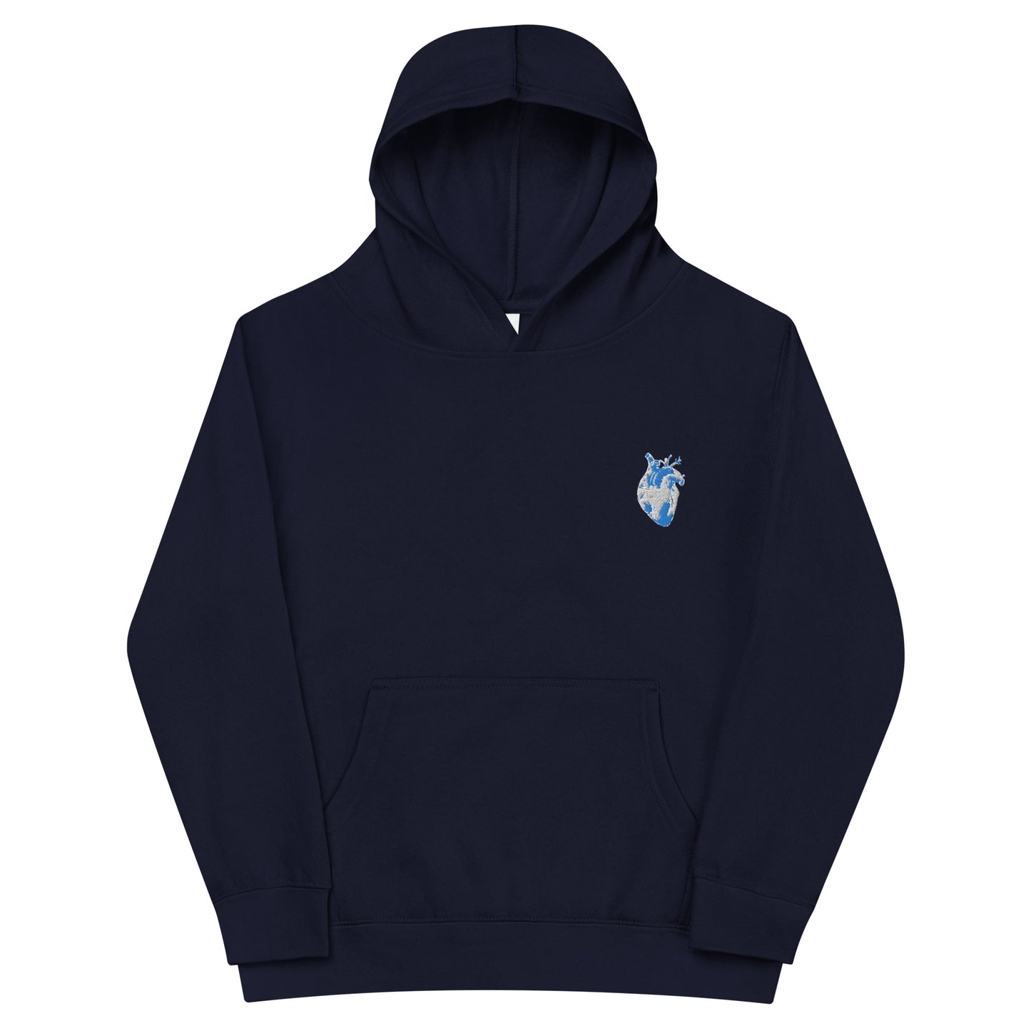 Embroidered White&Blue Heart #2 Kids fleece hoodie