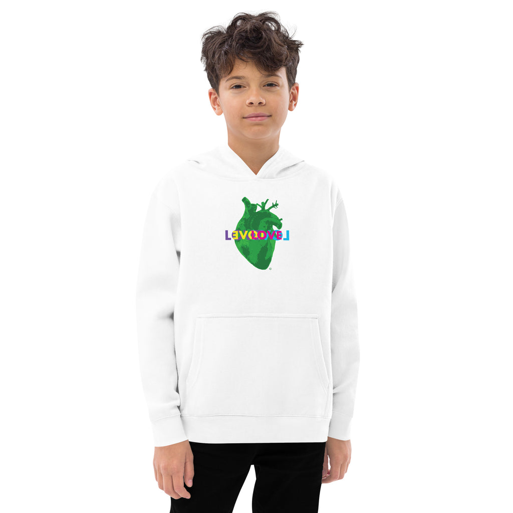 Reversed Love Heart Kids fleece Hoodie