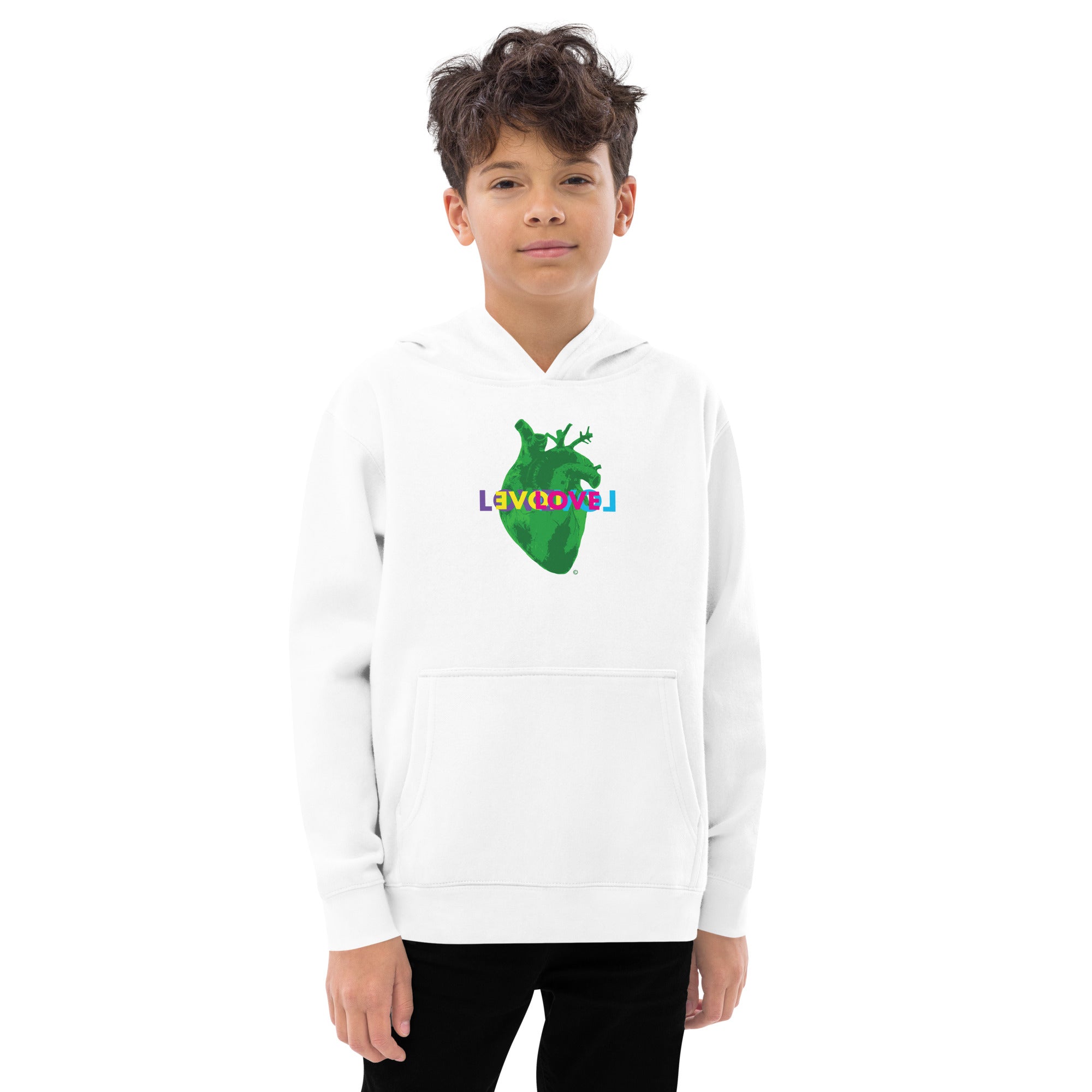 Reversed Love Heart Kids fleece Hoodie