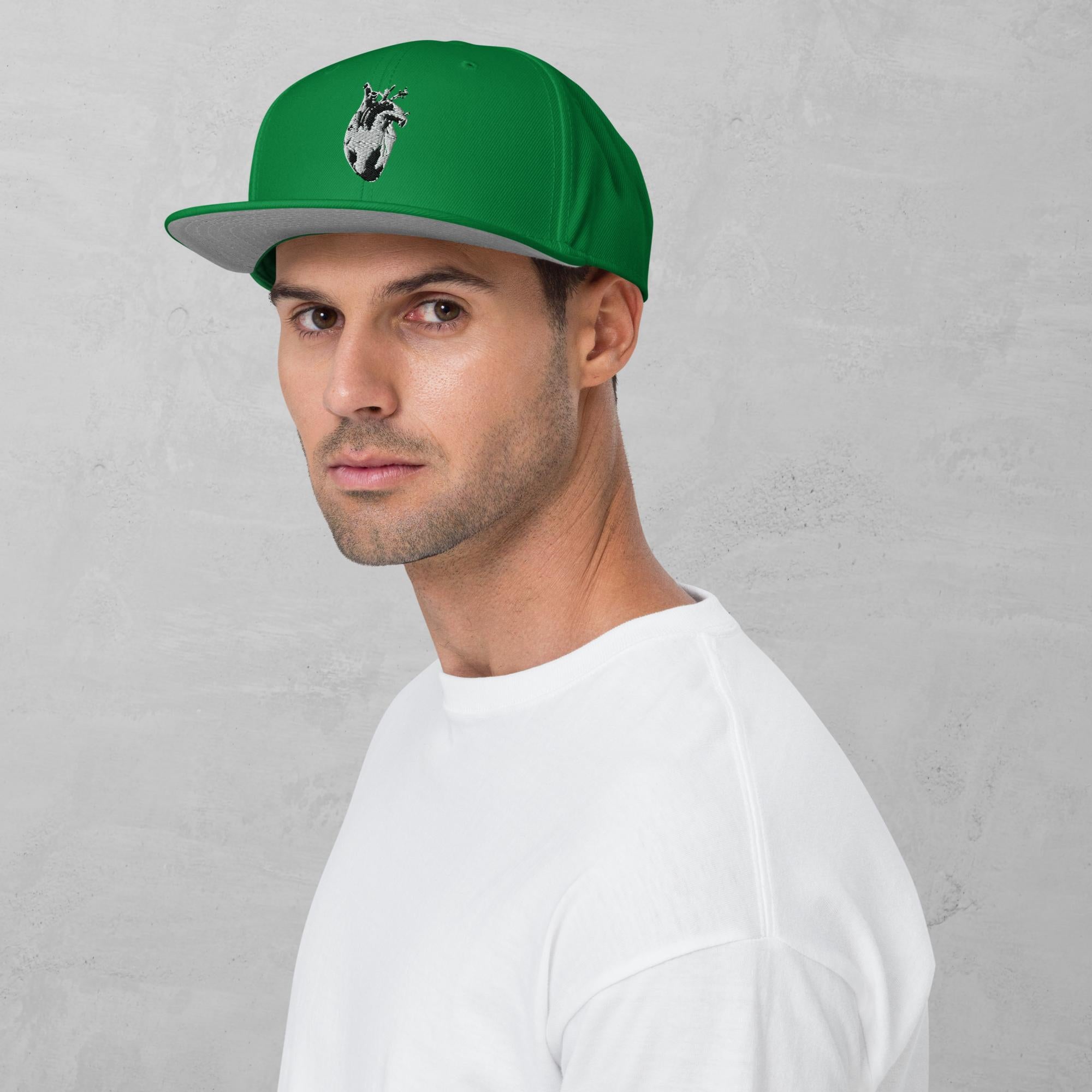 Atomic Heart Embroidered Snapback Hat -B&W