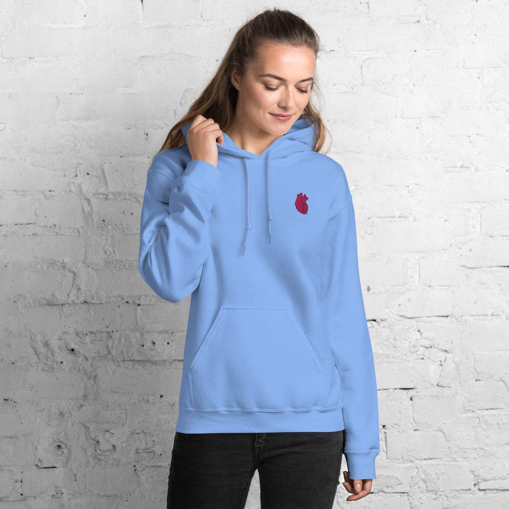 Iconic Heart Classic Hoodie - Pink & Black Embroidery