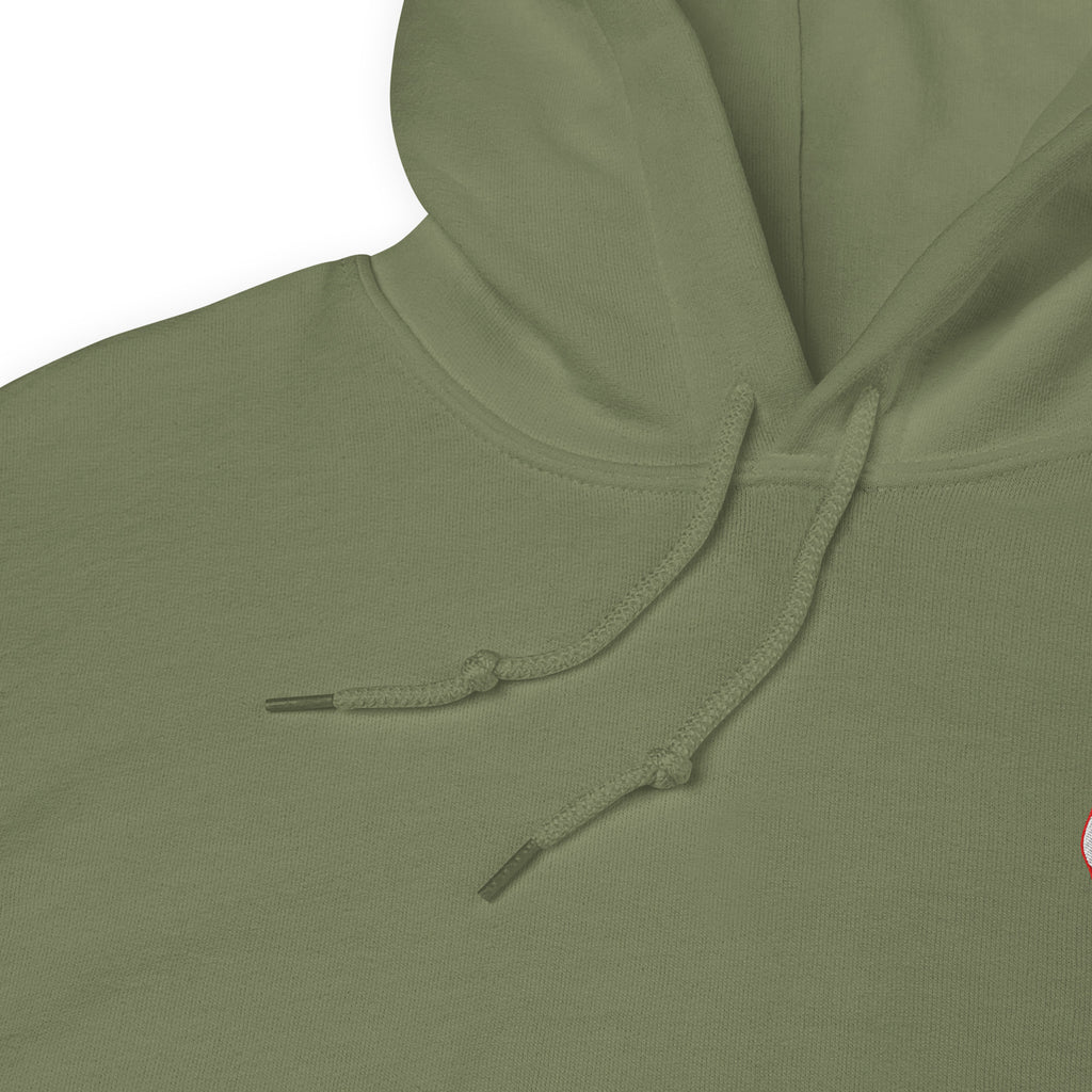 Iconic Heart Classic Hoodie - White & Red Embroidery