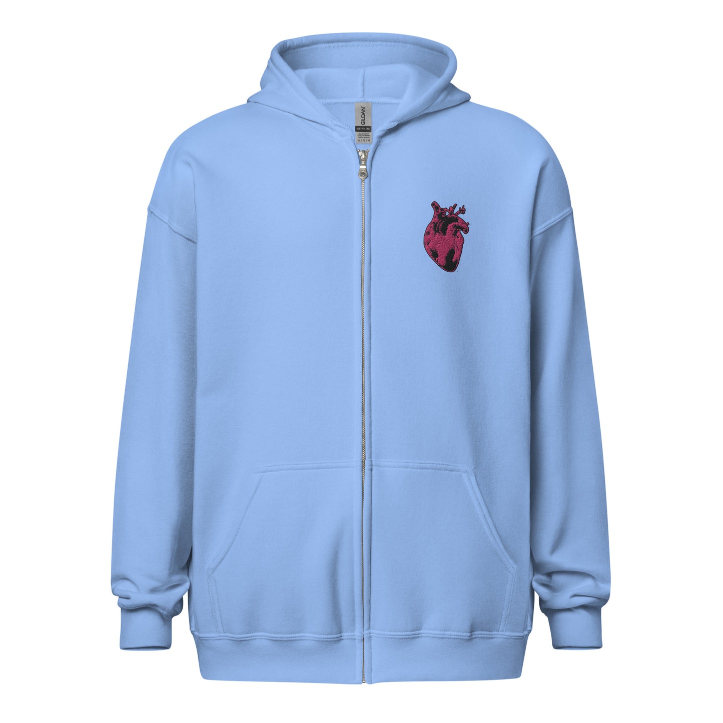 Embroidered Pink Heart #2 Unisex heavy blend zip hoodie