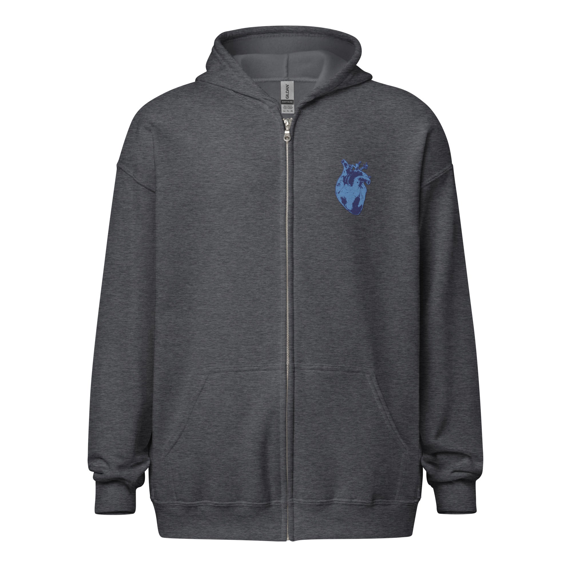 Atomic Heart Embroidered Unisex Zip Hoodie -Navy & Blue