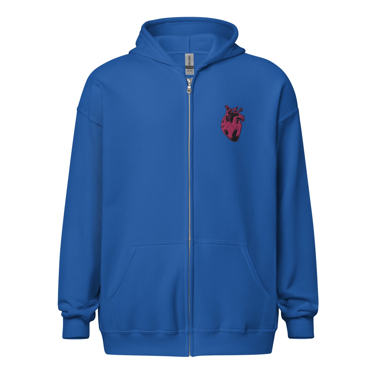 Embroidered Pink Heart #2 Unisex heavy blend zip hoodie