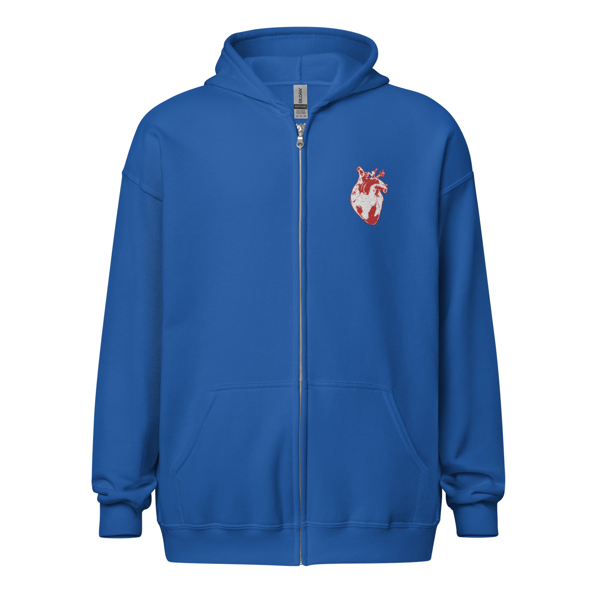 Atomic Heart Embroidered Unisex Zip Hoodie -Red & White