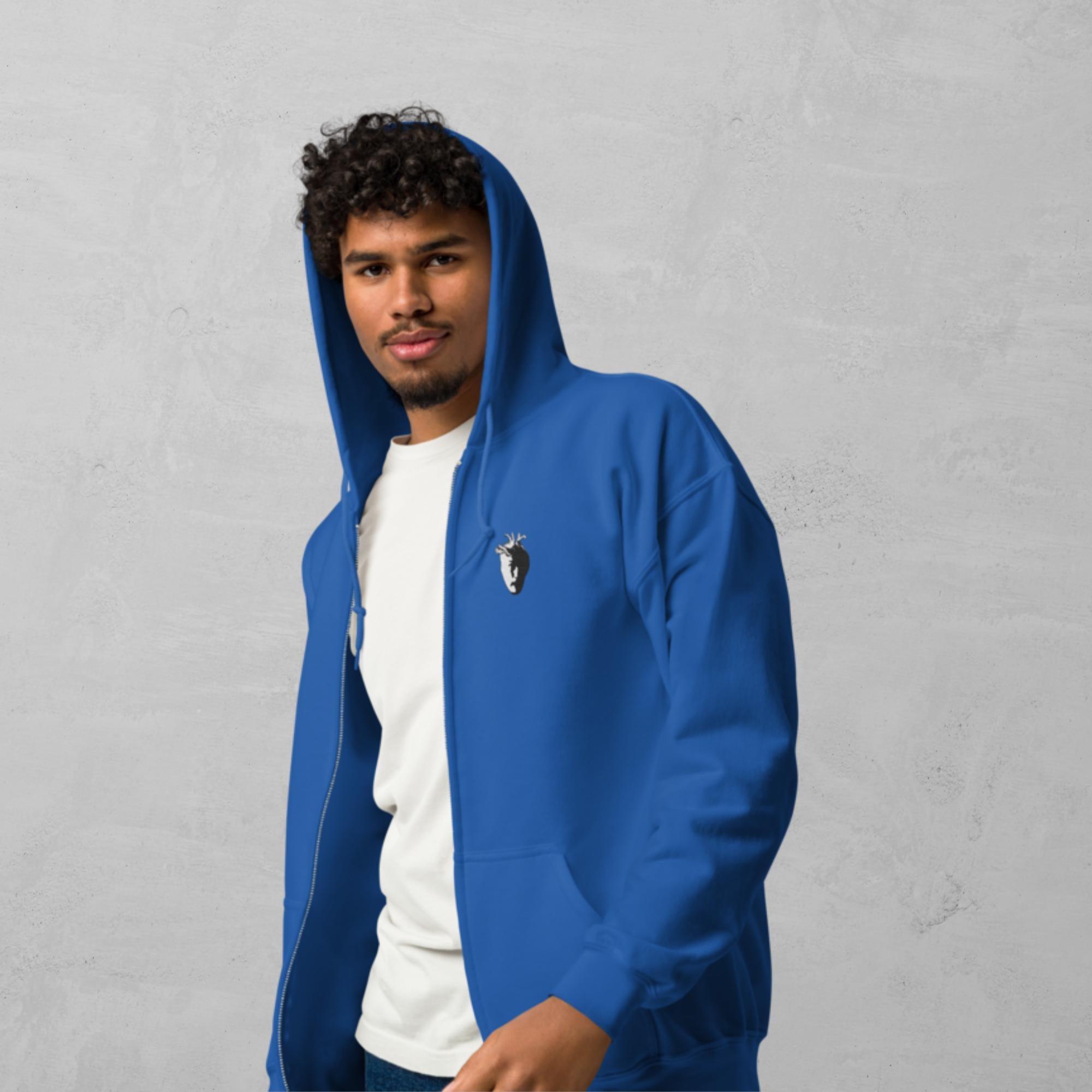 Metamorphosis "Head" Embroidered Logo Unisex zip Hoodie