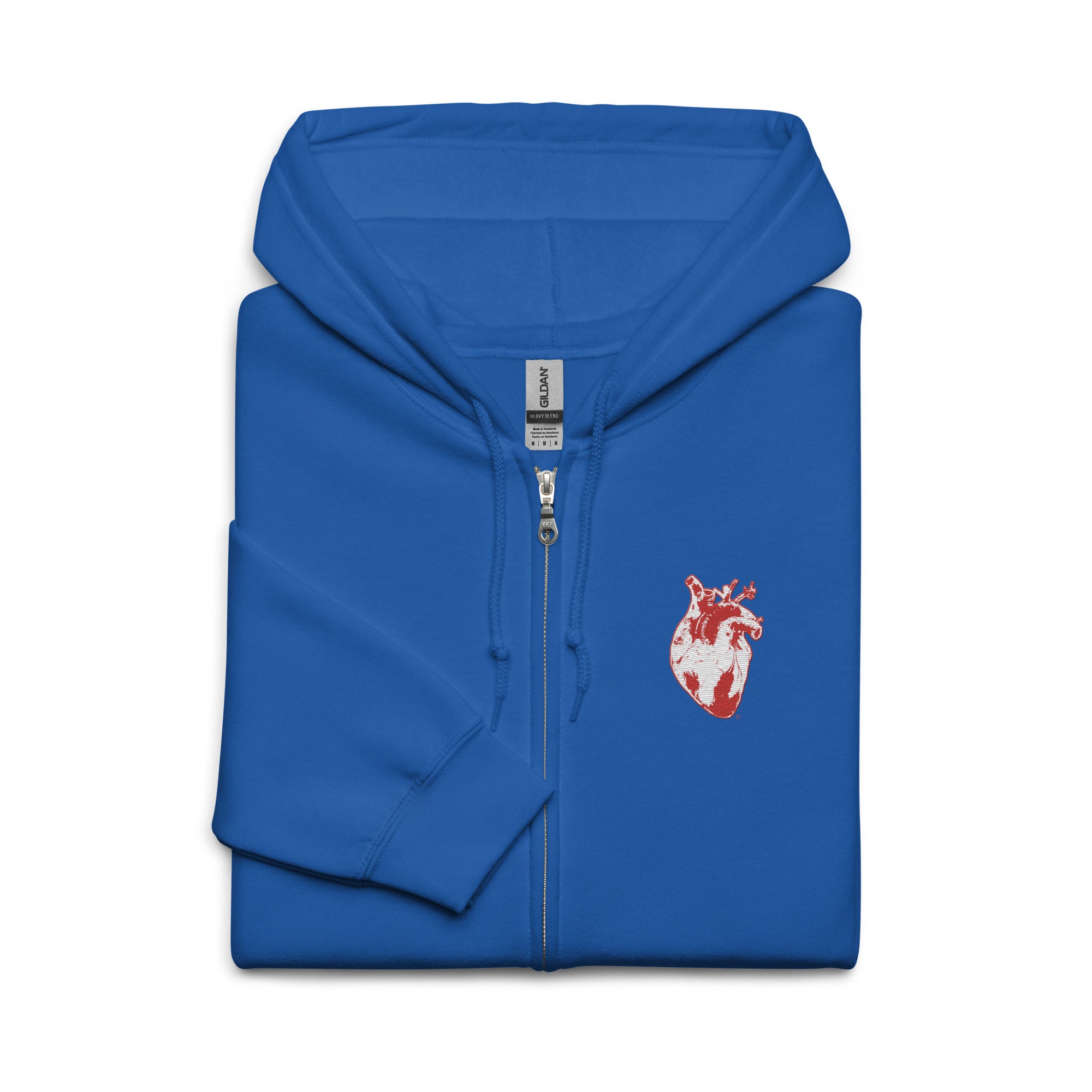 Atomic Heart Zip Hoodie - Red & White Embroidery