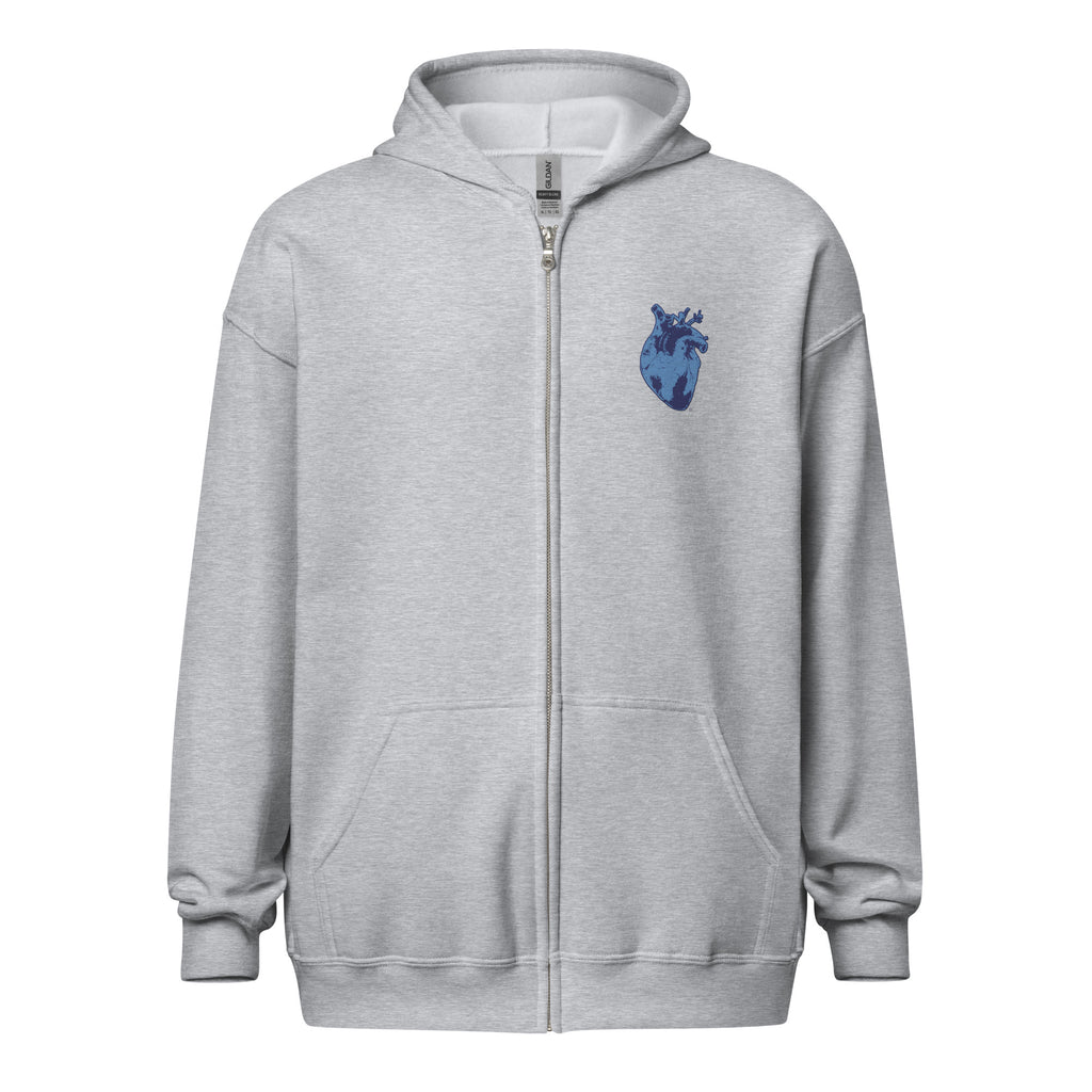 Atomic Heart Embroidered Unisex Zip Hoodie -Navy & Blue