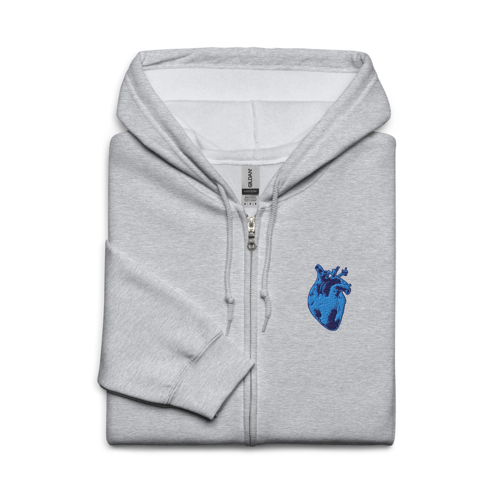 Atomic Heart Unisex Zip Hoodie -Navy & Blue Embroidery