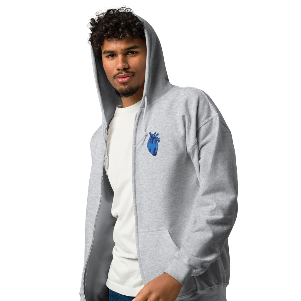 Atomic Heart Zip Hoodie - Royal & Navy Embroidery