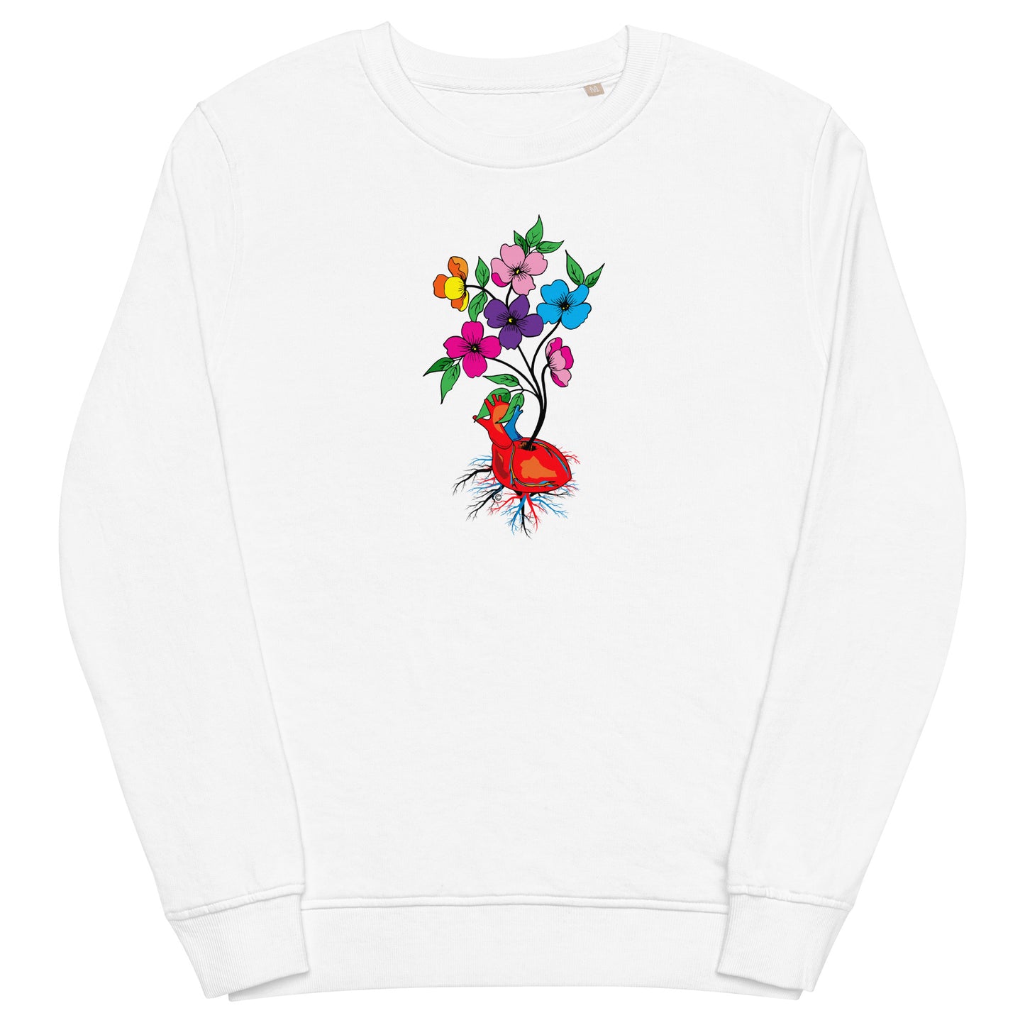 Blooming Heart Unisex organic sweatshirt