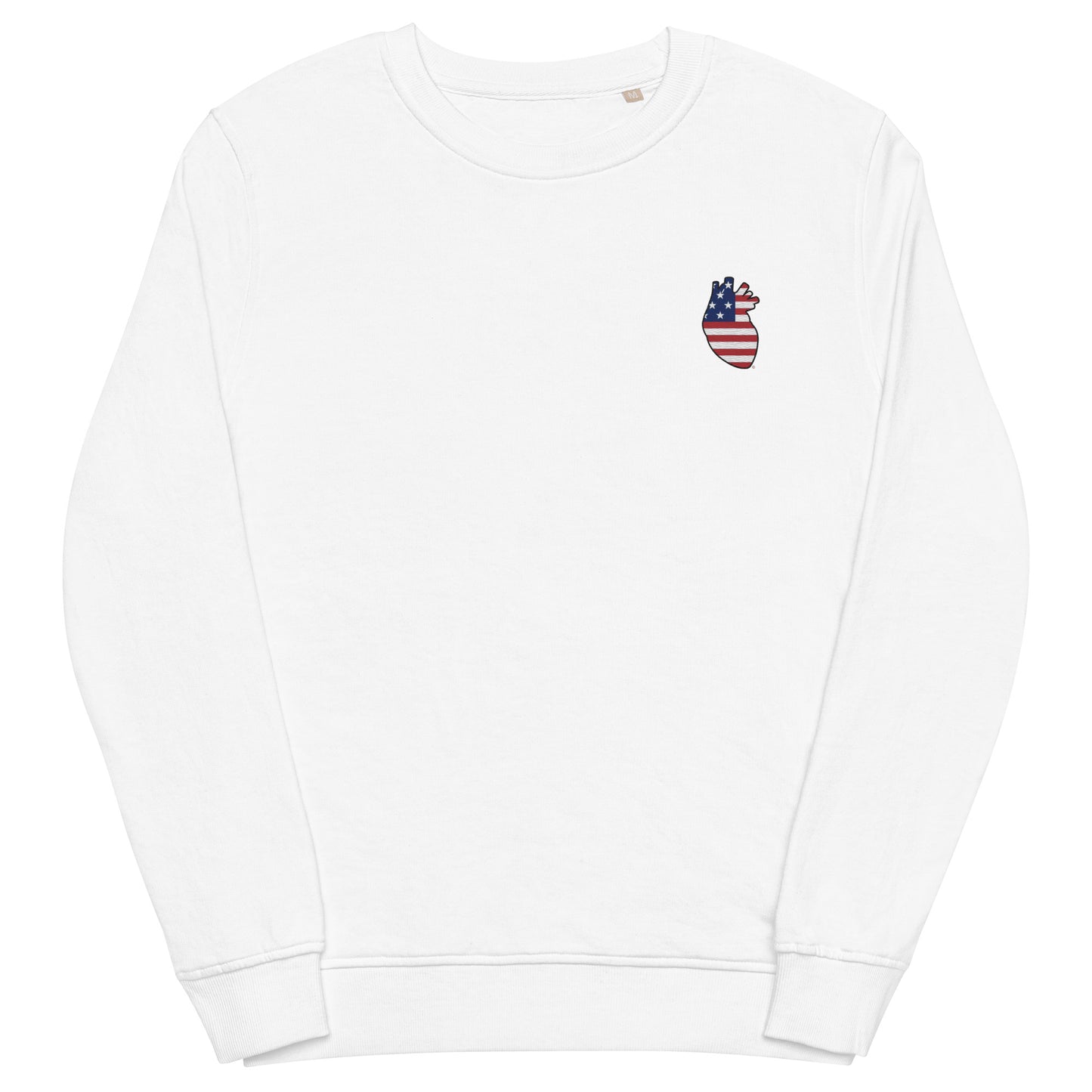 Embroidered American Heart Unisex organic sweatshirt