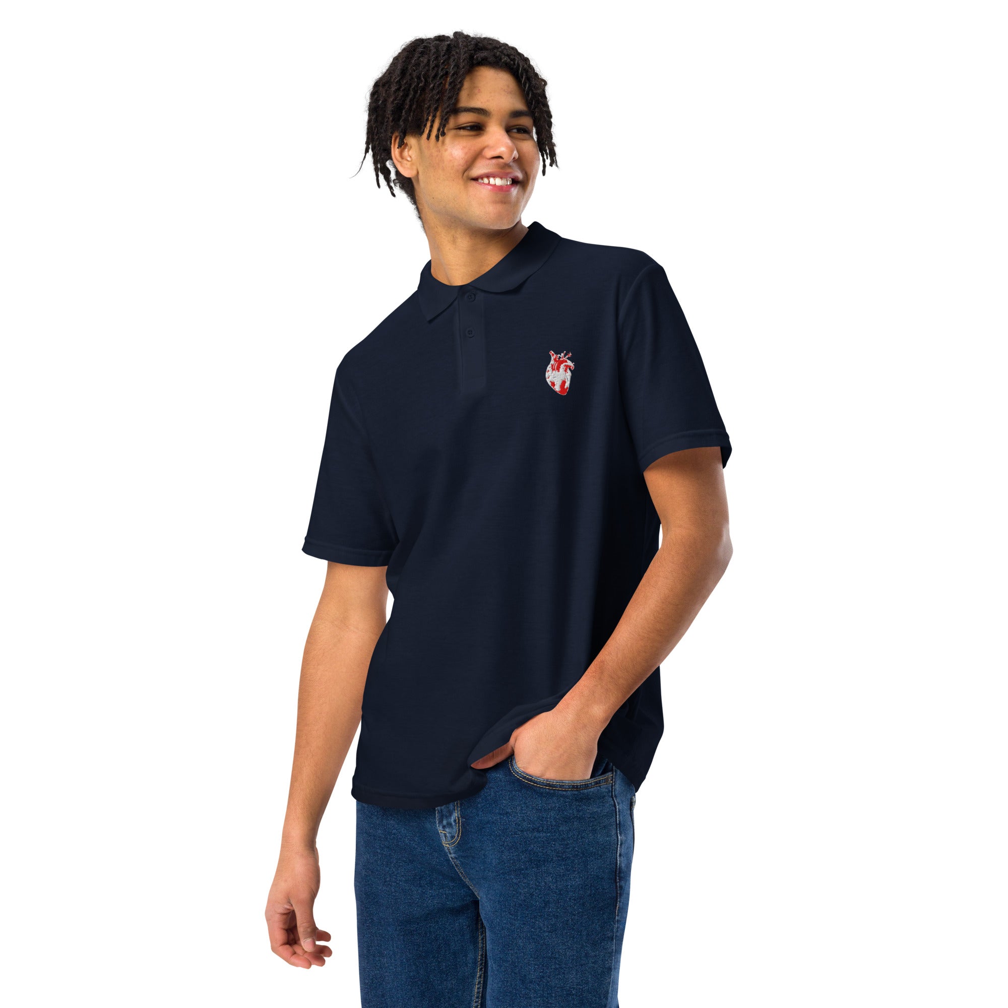 Atomic Heart Pique polo shirt - Red & White Embroidery