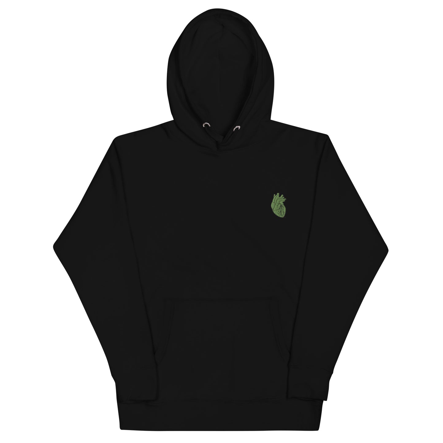 Embroidered Green Heart Unisex Hoodie