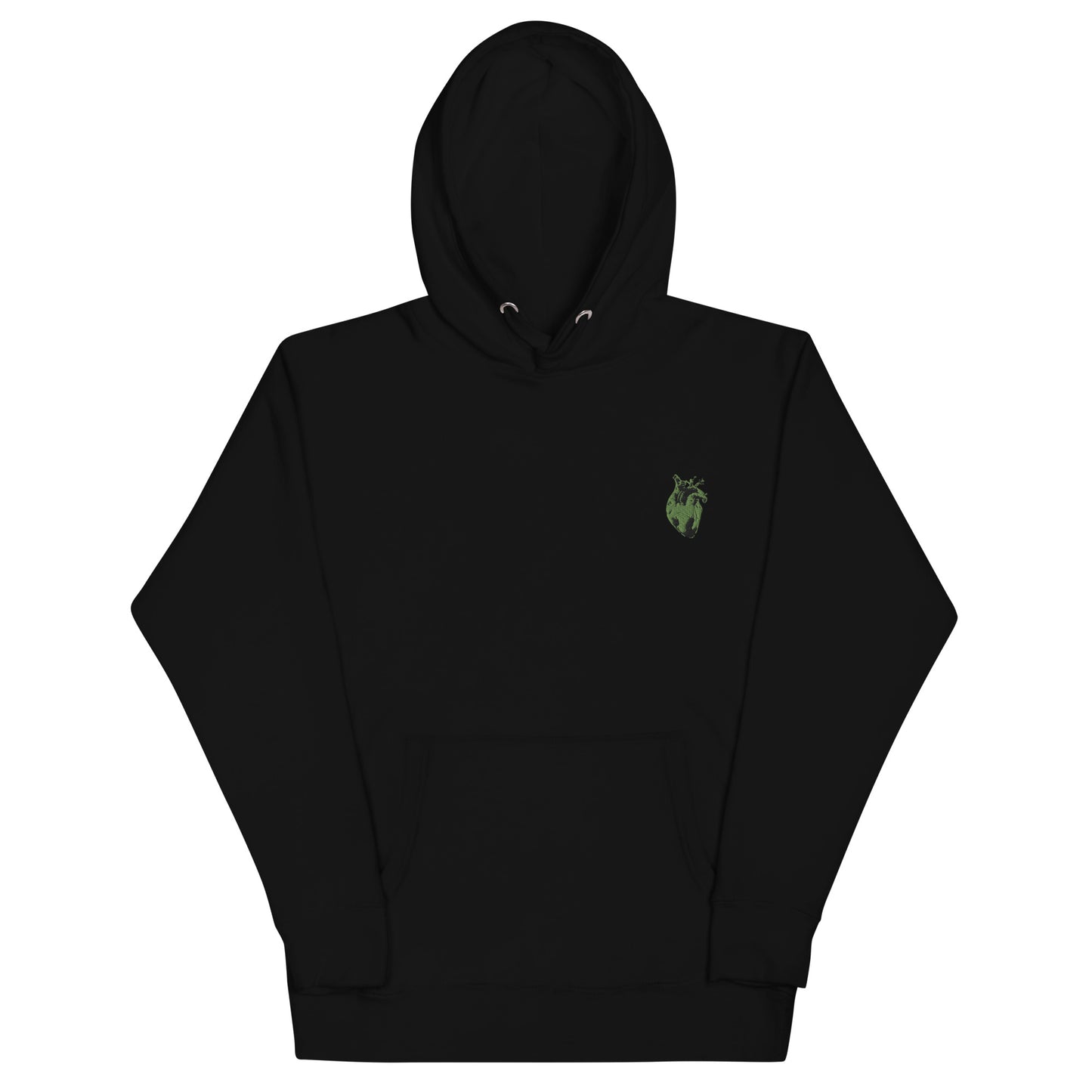 Embroidered Green Heart #2 Unisex Hoodie