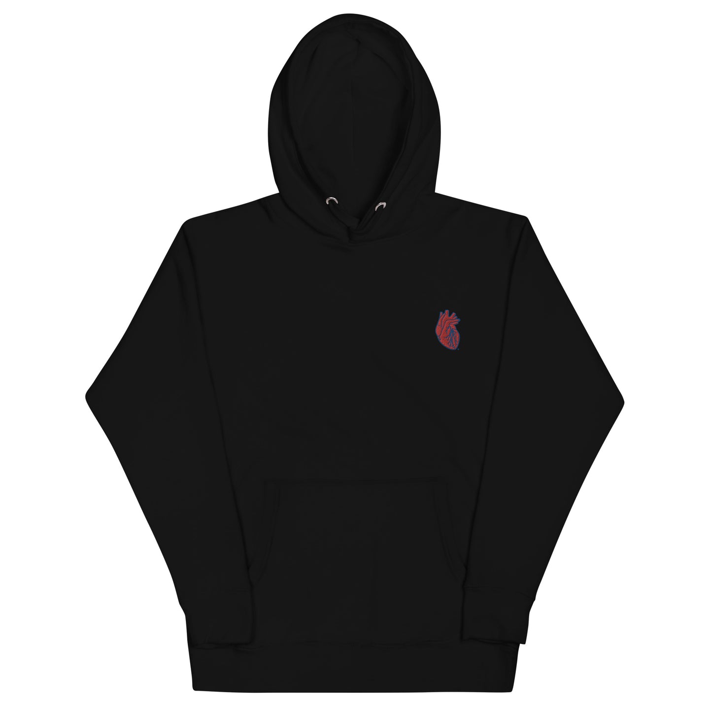 Embroidered Red&Blue Heart Unisex Hoodie