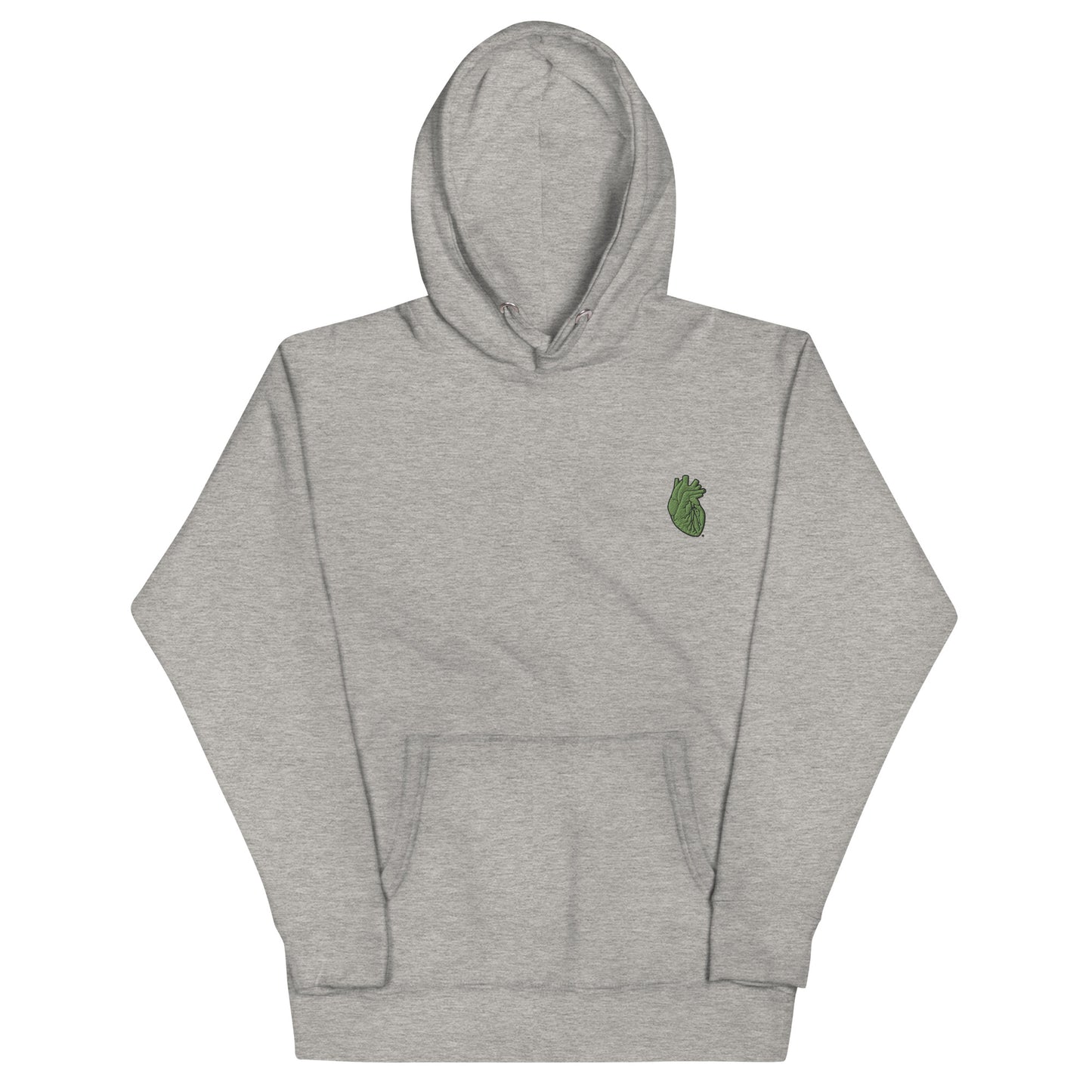 Embroidered Green Heart Unisex Hoodie