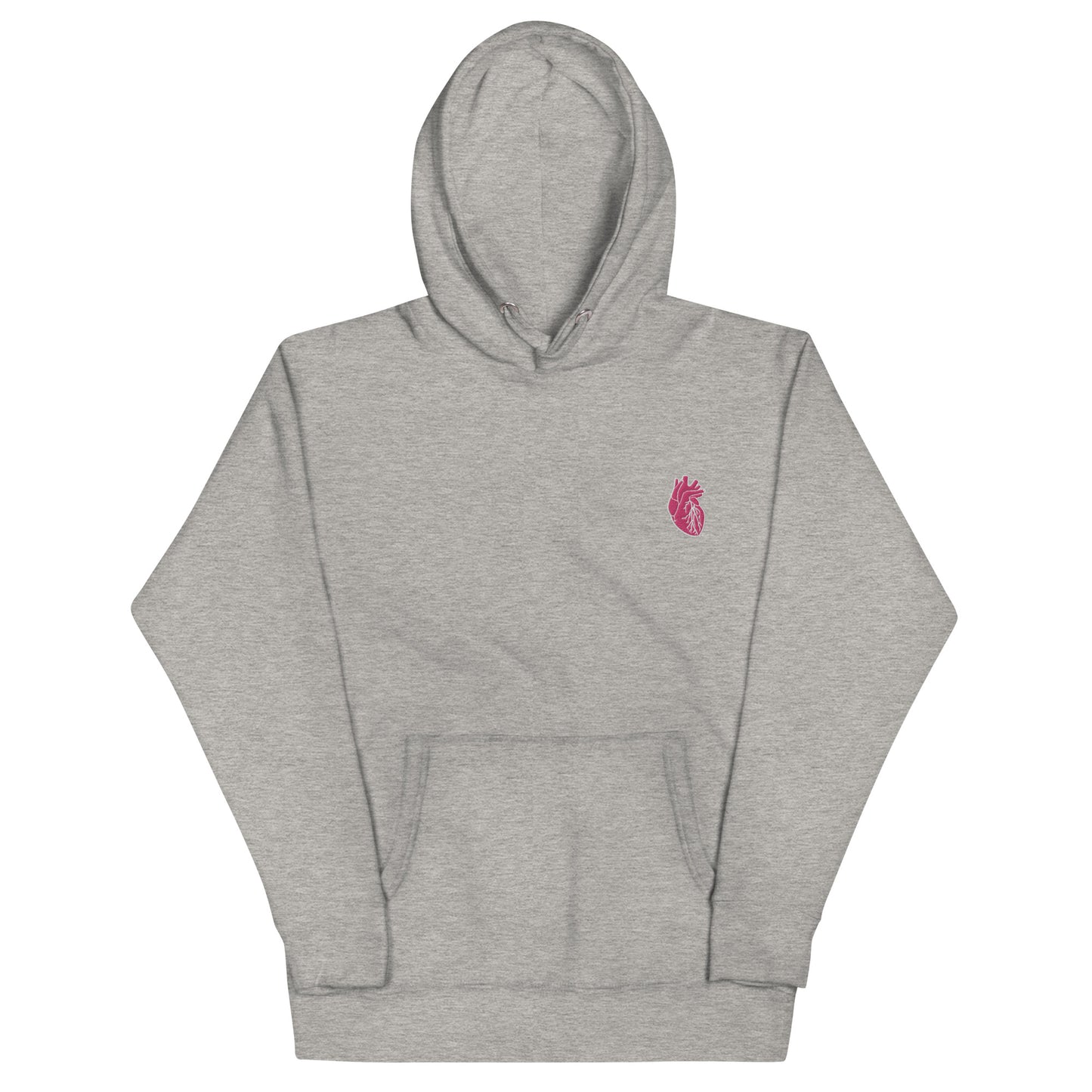 Embroidered Pink&White Heart Unisex Hoodie