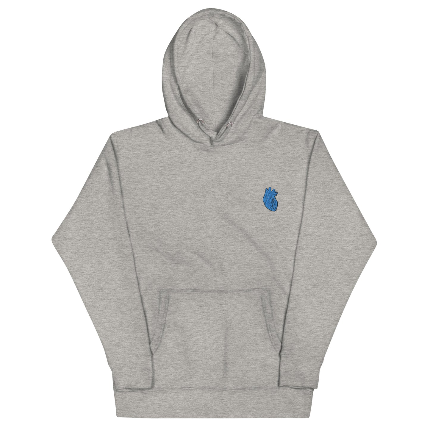 Embroidered Blue Heart Unisex Hoodie