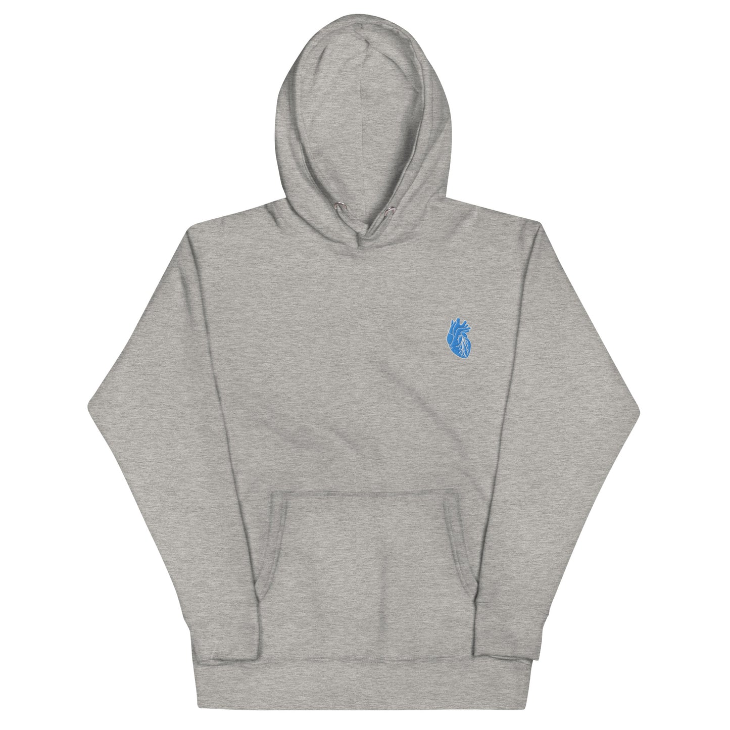 Embroidered Blue&White Heart Unisex Hoodie