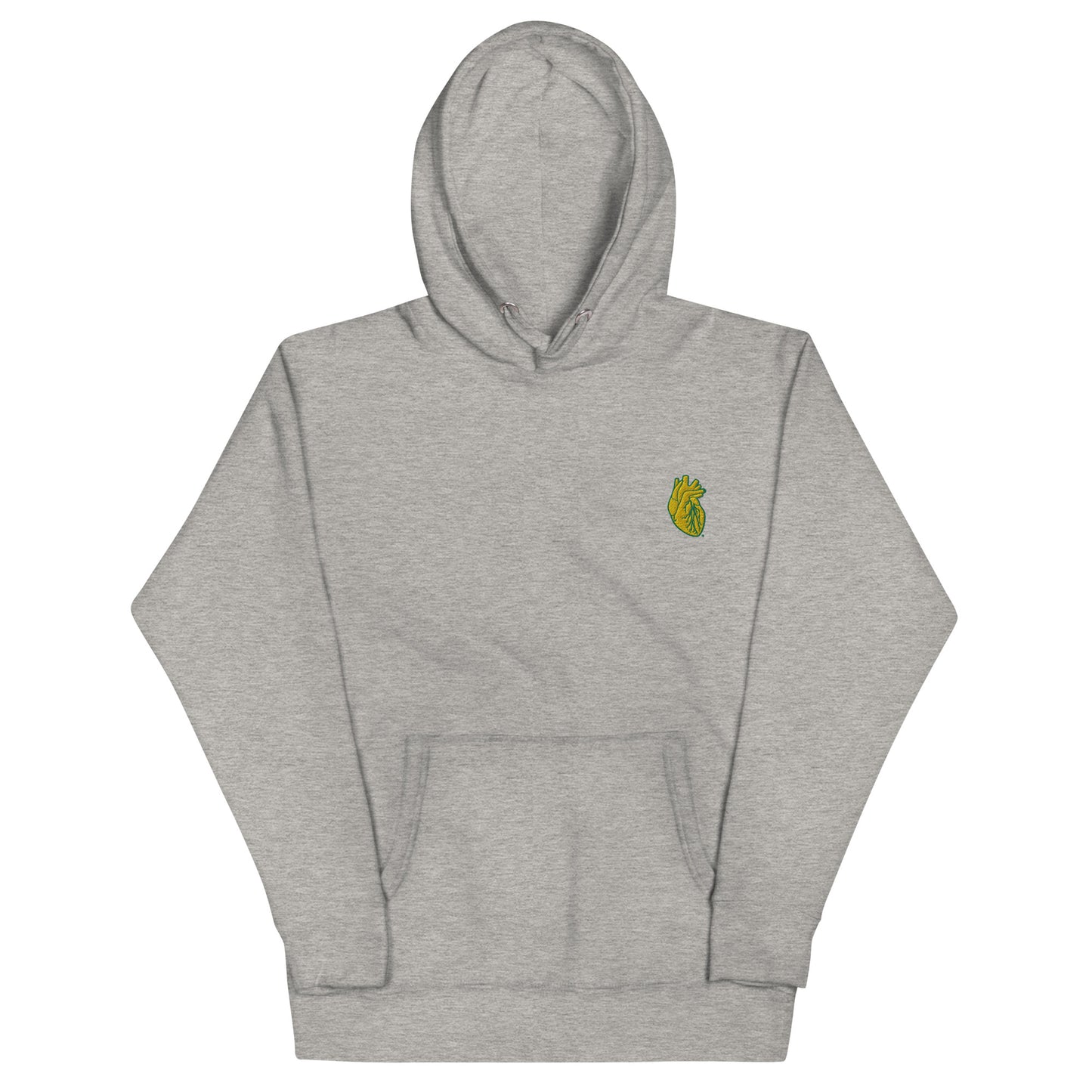 Embroidered Yellow&Green Heart Unisex Hoodie