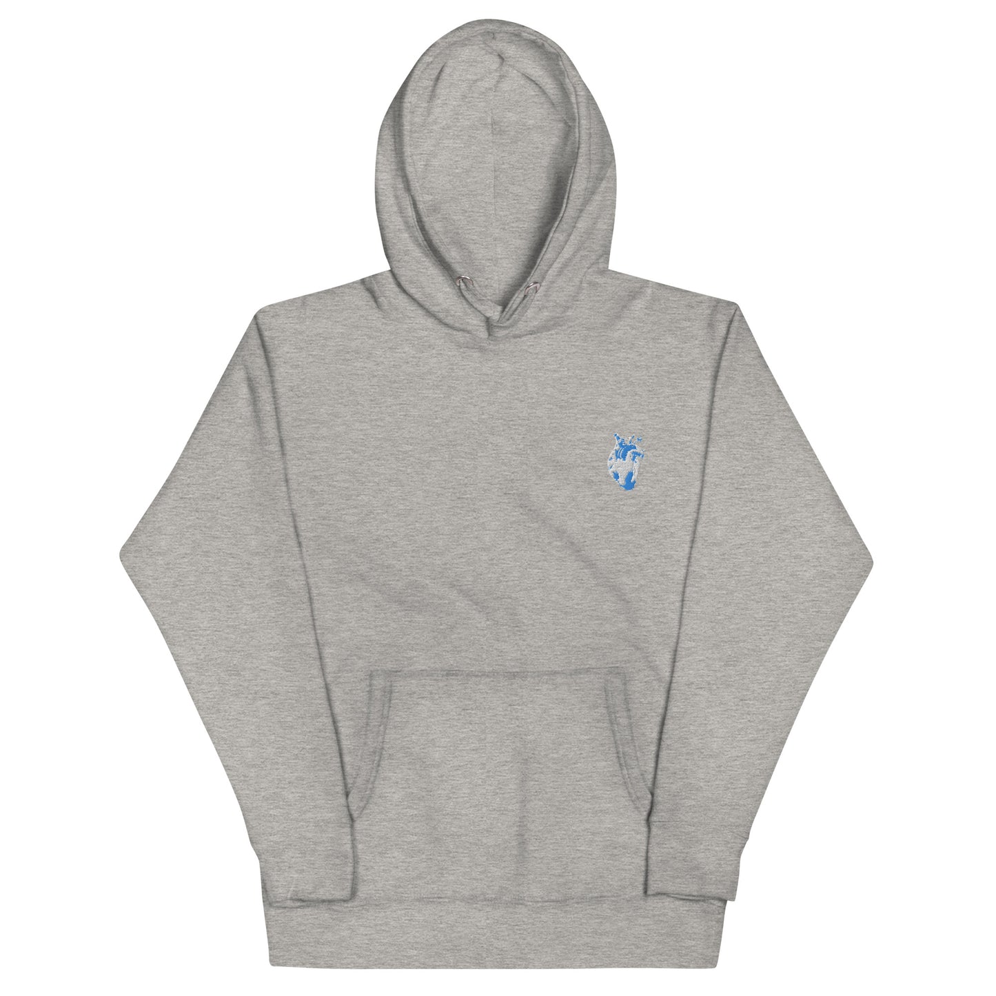 Embroidered White&Blue Heart #2 Unisex Hoodie