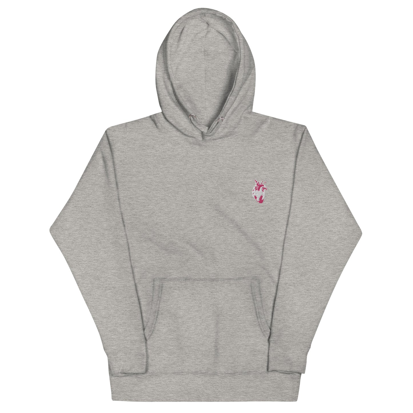 Embroidered White&Pink Heart #2 Unisex Hoodie