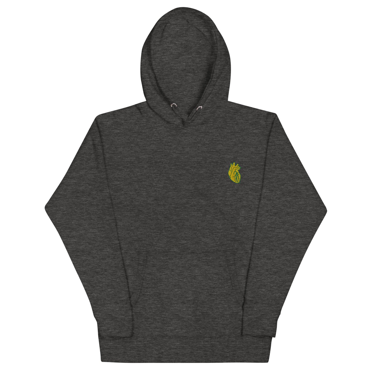 Embroidered Yellow&Green Heart Unisex Hoodie