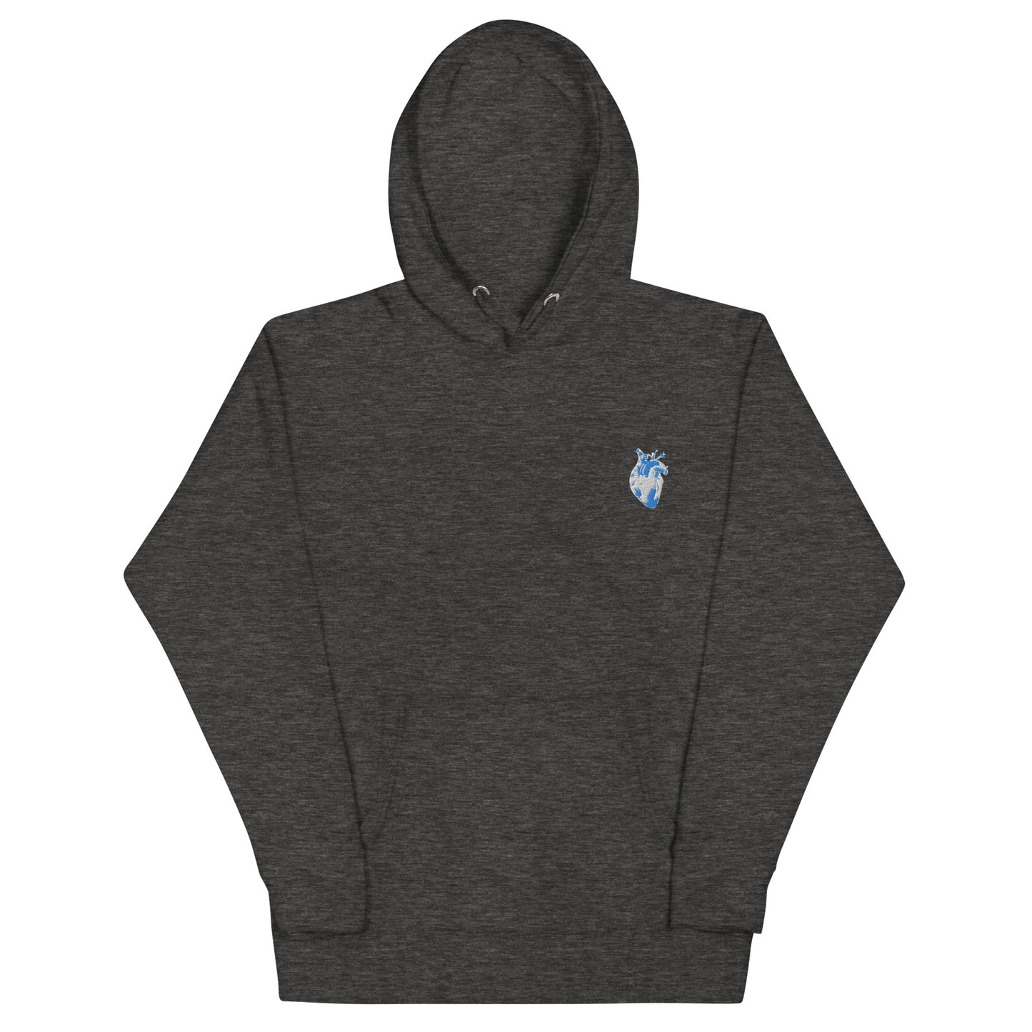 Embroidered White&Blue Heart #2 Unisex Hoodie