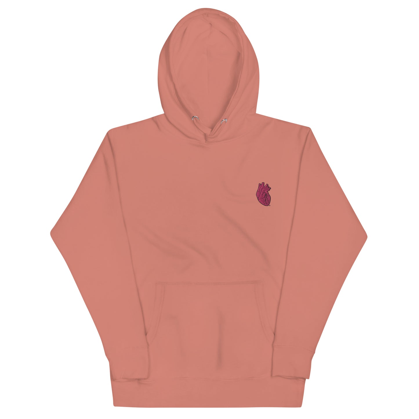 Embroidered Pink Heart Unisex Hoodie