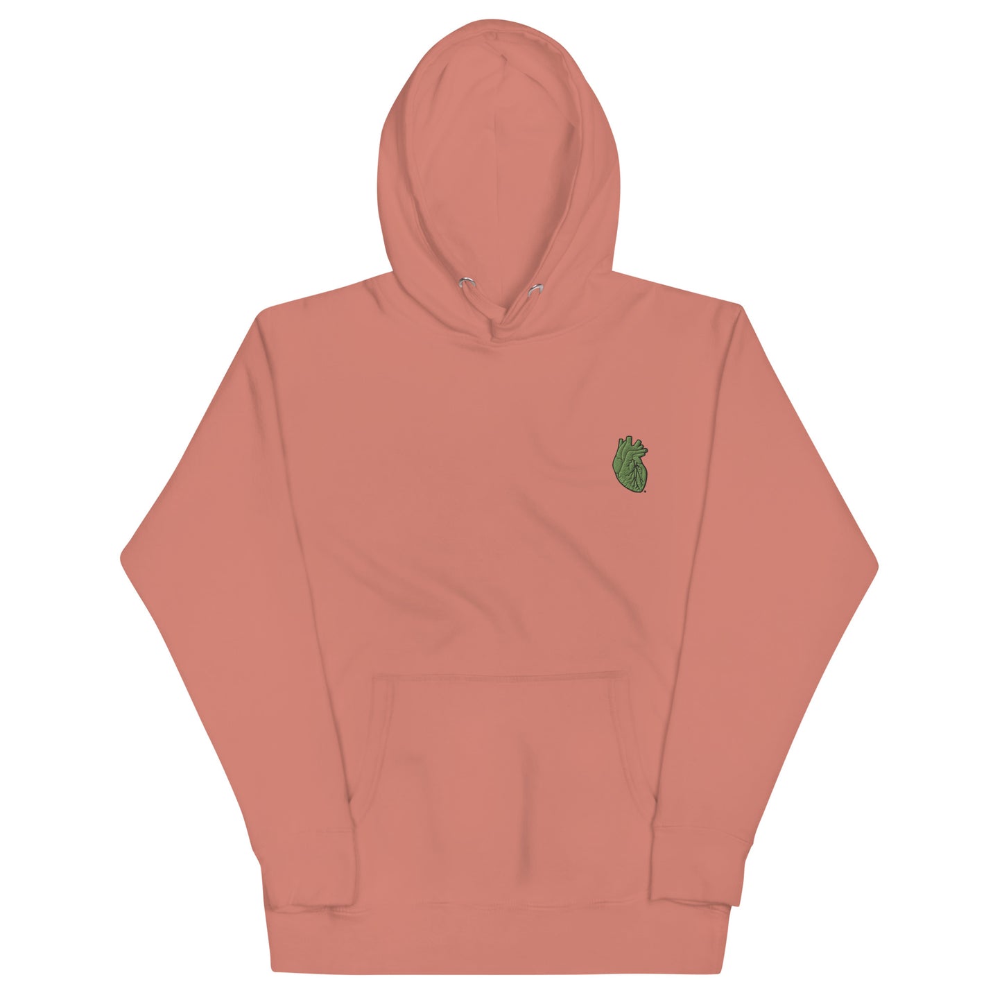 Embroidered Green Heart Unisex Hoodie