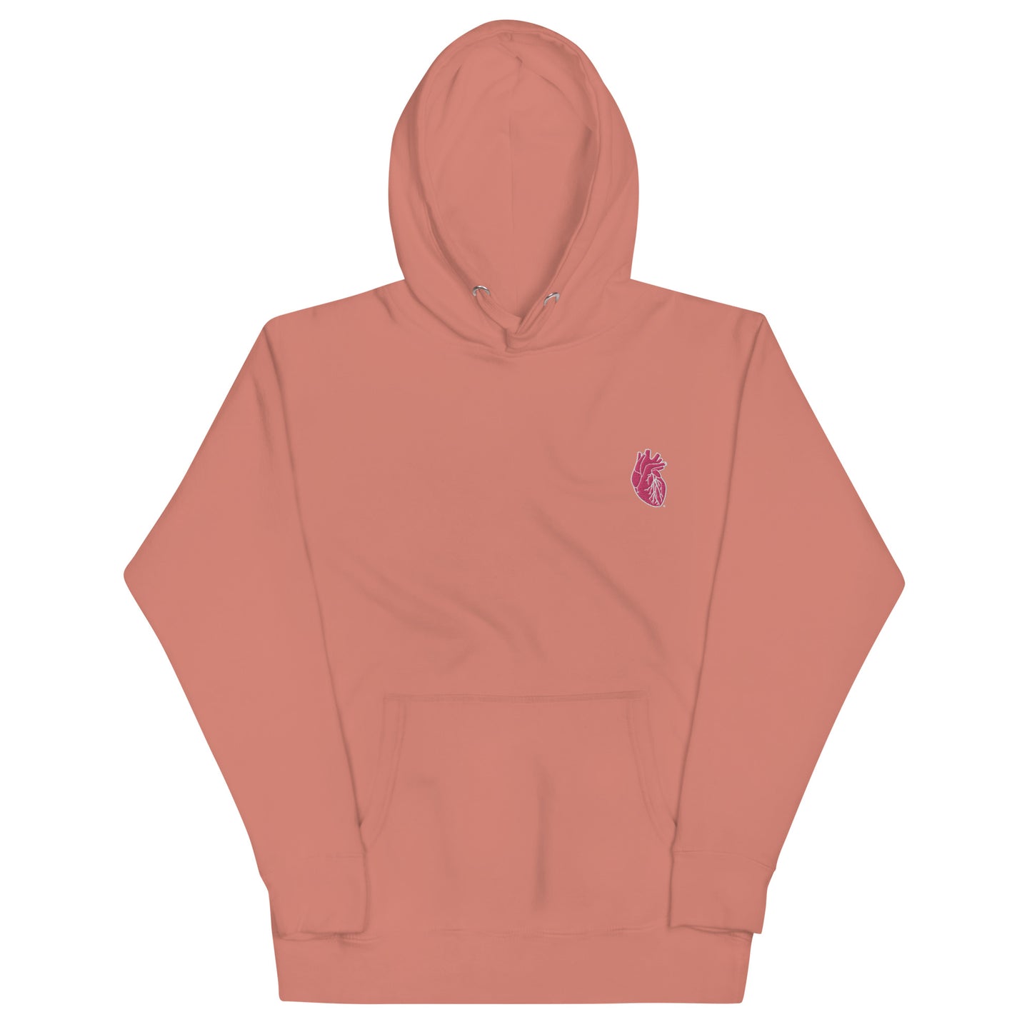 Embroidered Pink&White Heart Unisex Hoodie