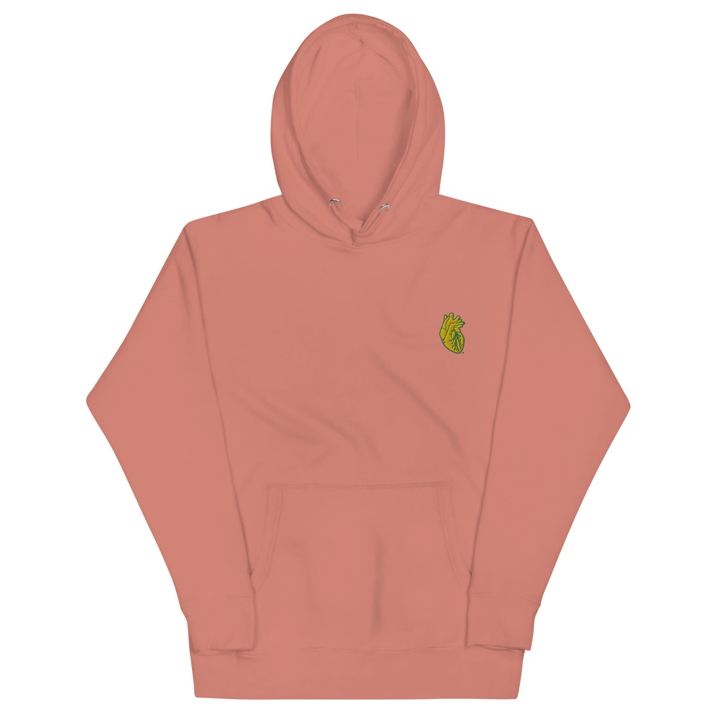 Embroidered Yellow&Green Heart Unisex Hoodie