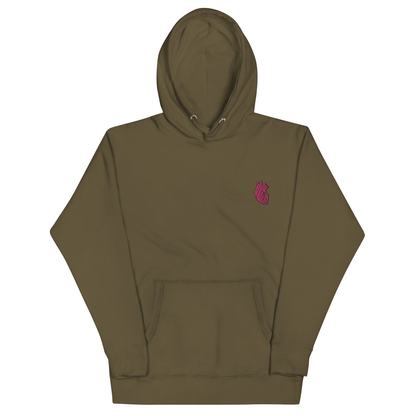 Embroidered Pink Heart Unisex Hoodie