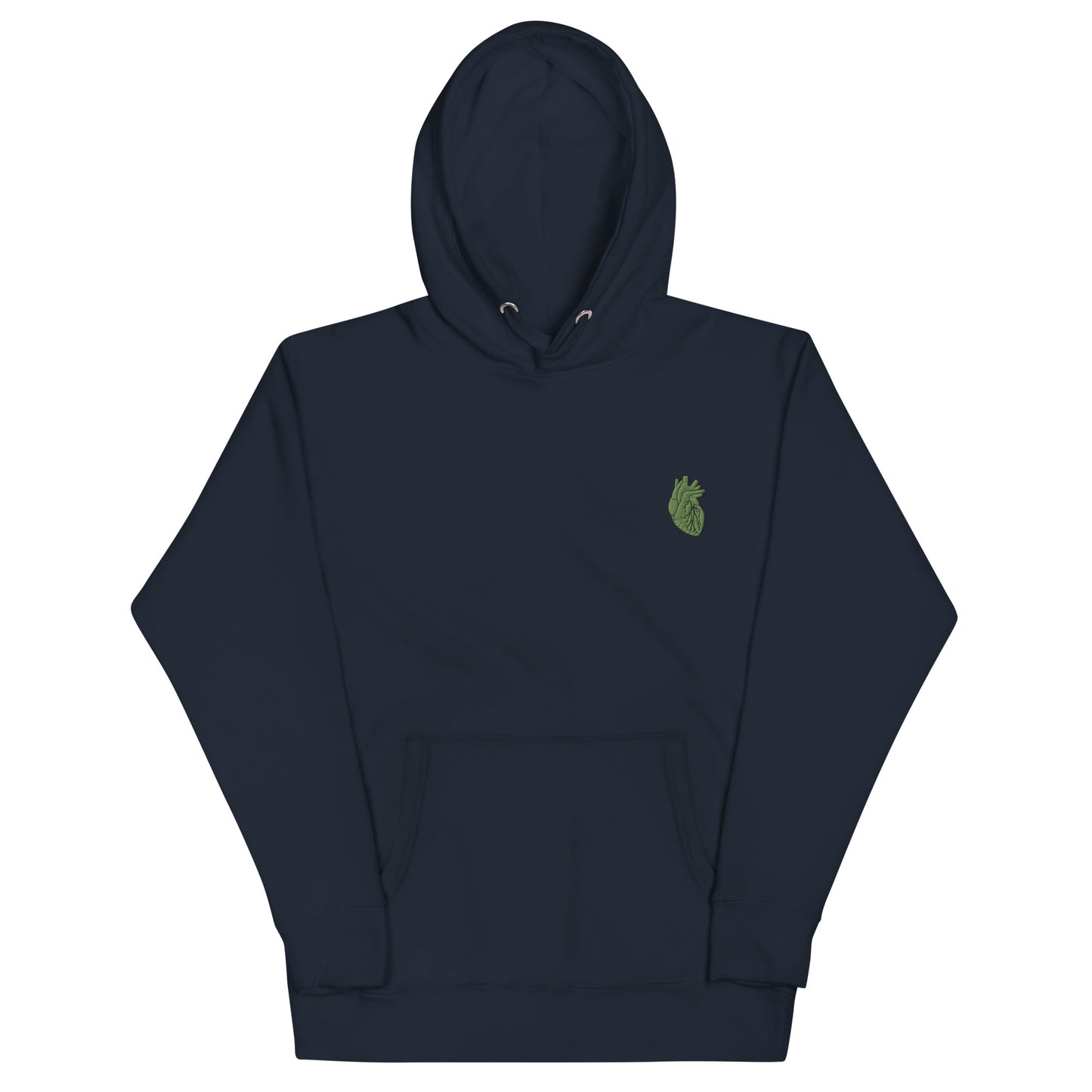 Embroidered Green Heart Unisex Hoodie