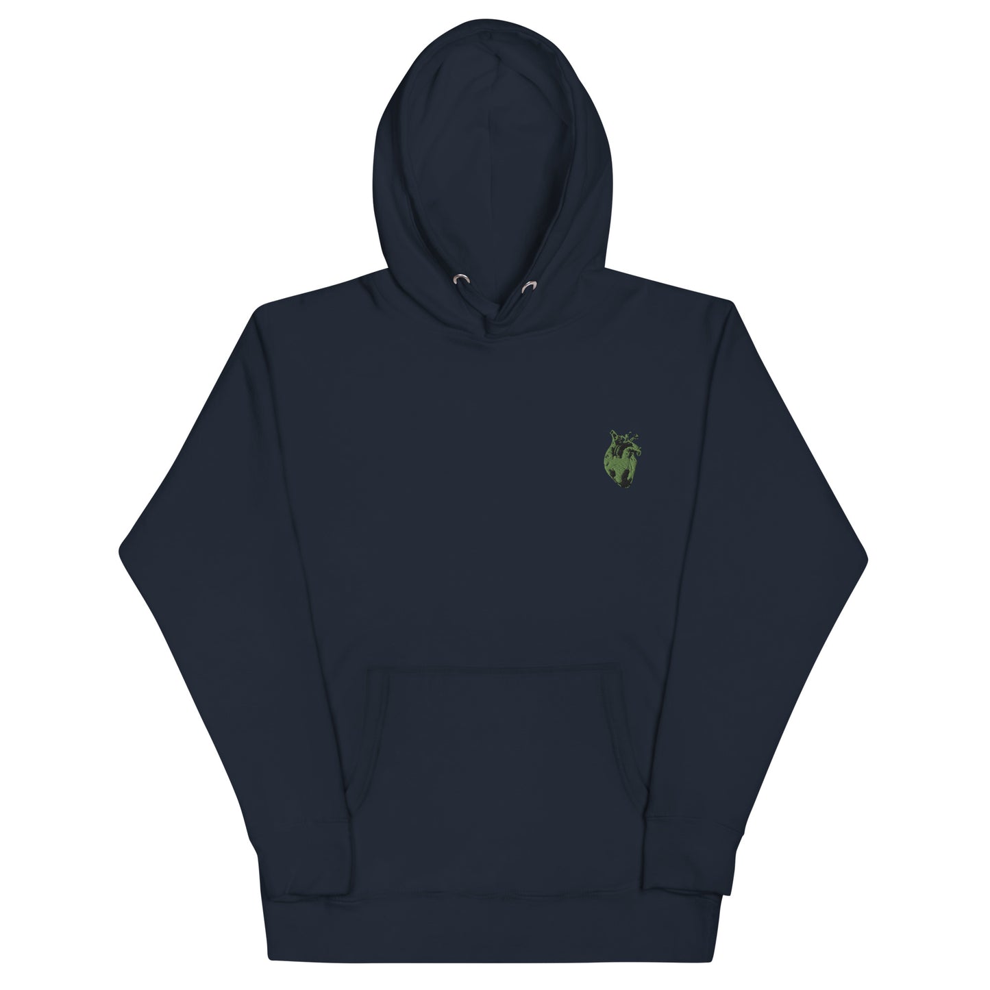 Embroidered Green Heart #2 Unisex Hoodie