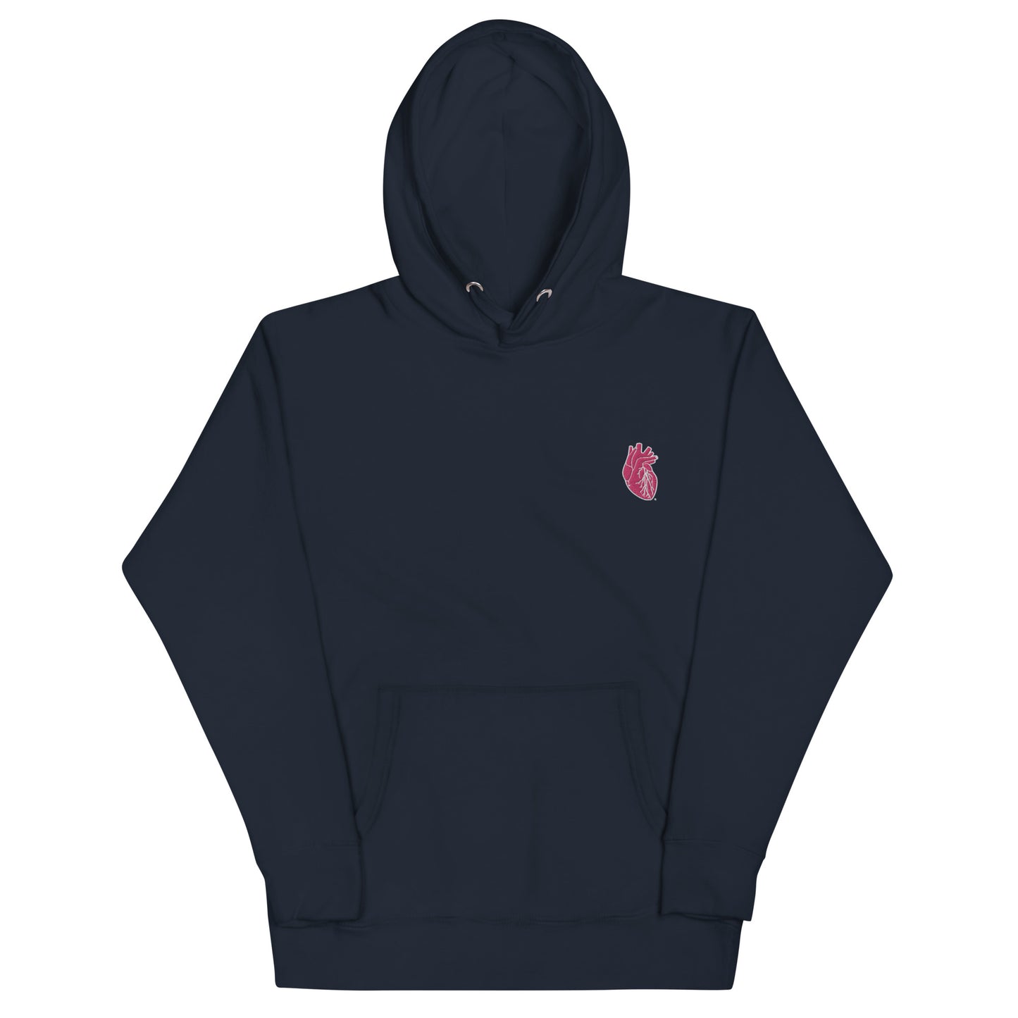 Embroidered Pink&White Heart Unisex Hoodie